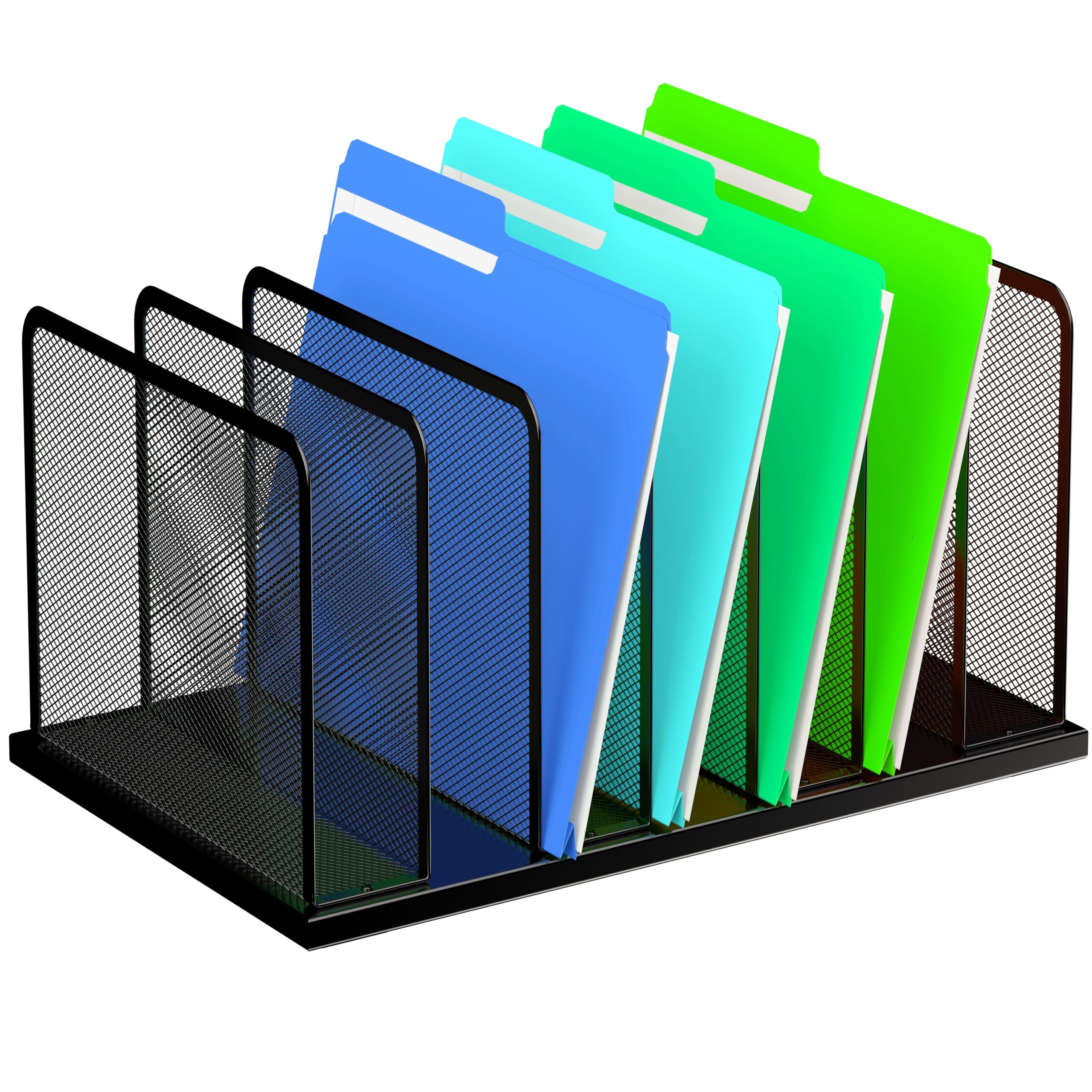 Silver Mesh Five-Slot Document Sorter