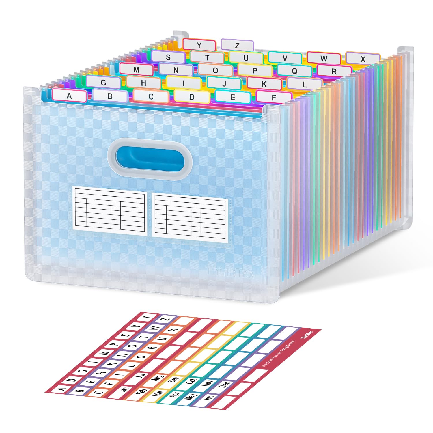 Elegant Vertical File Organizer with A-Z Index, Green