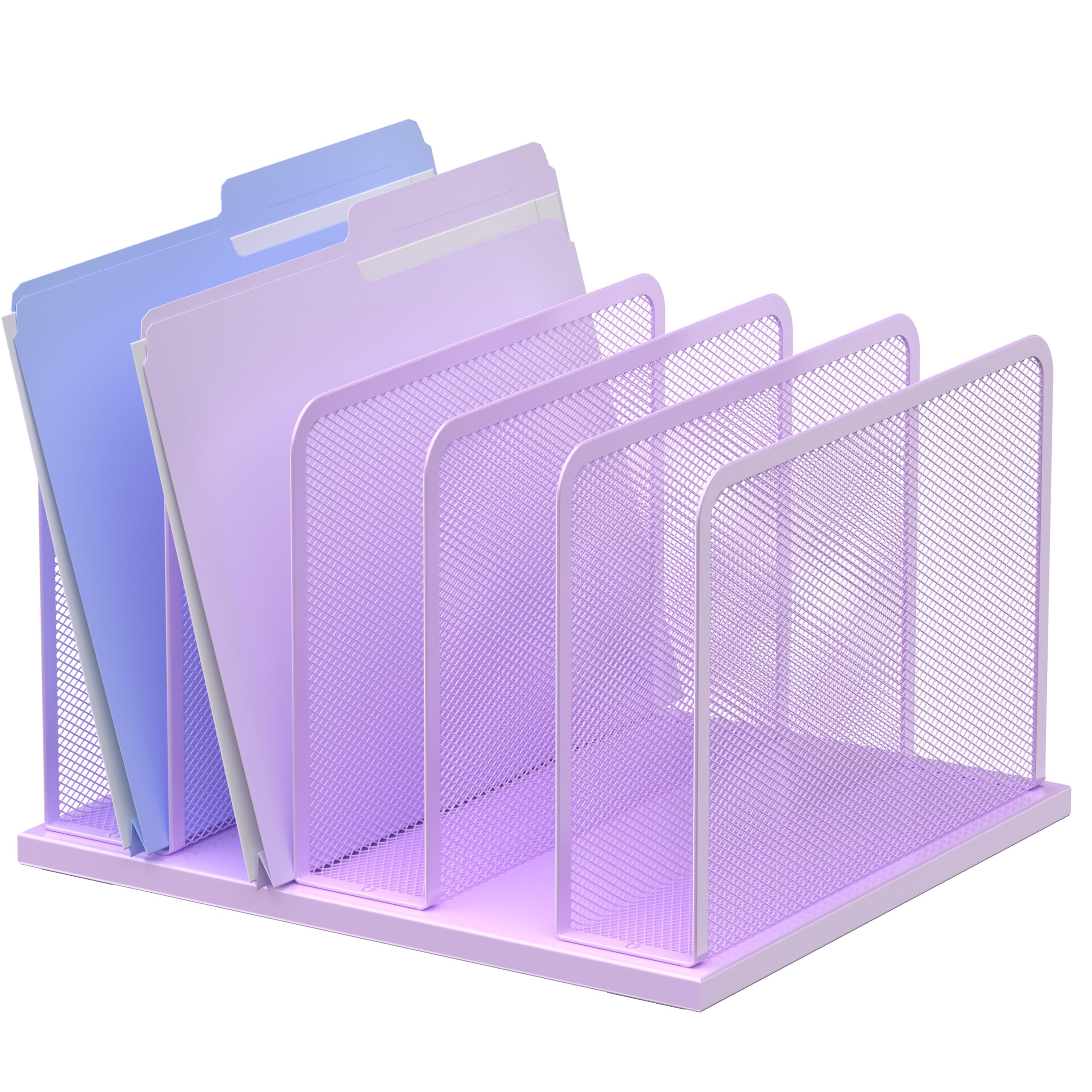 Silver Mesh Five-Slot Document Sorter