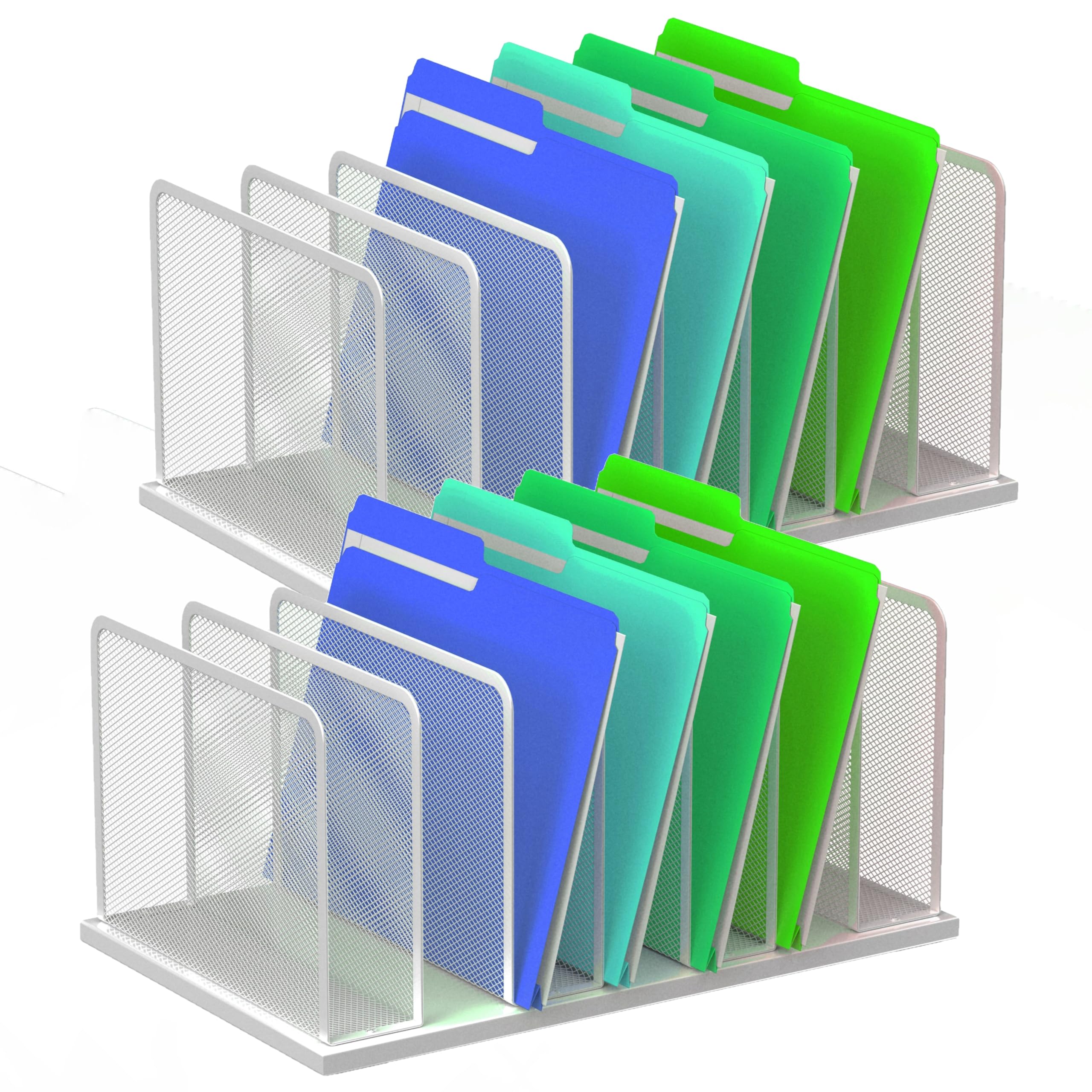 Silver Mesh Five-Slot Document Sorter