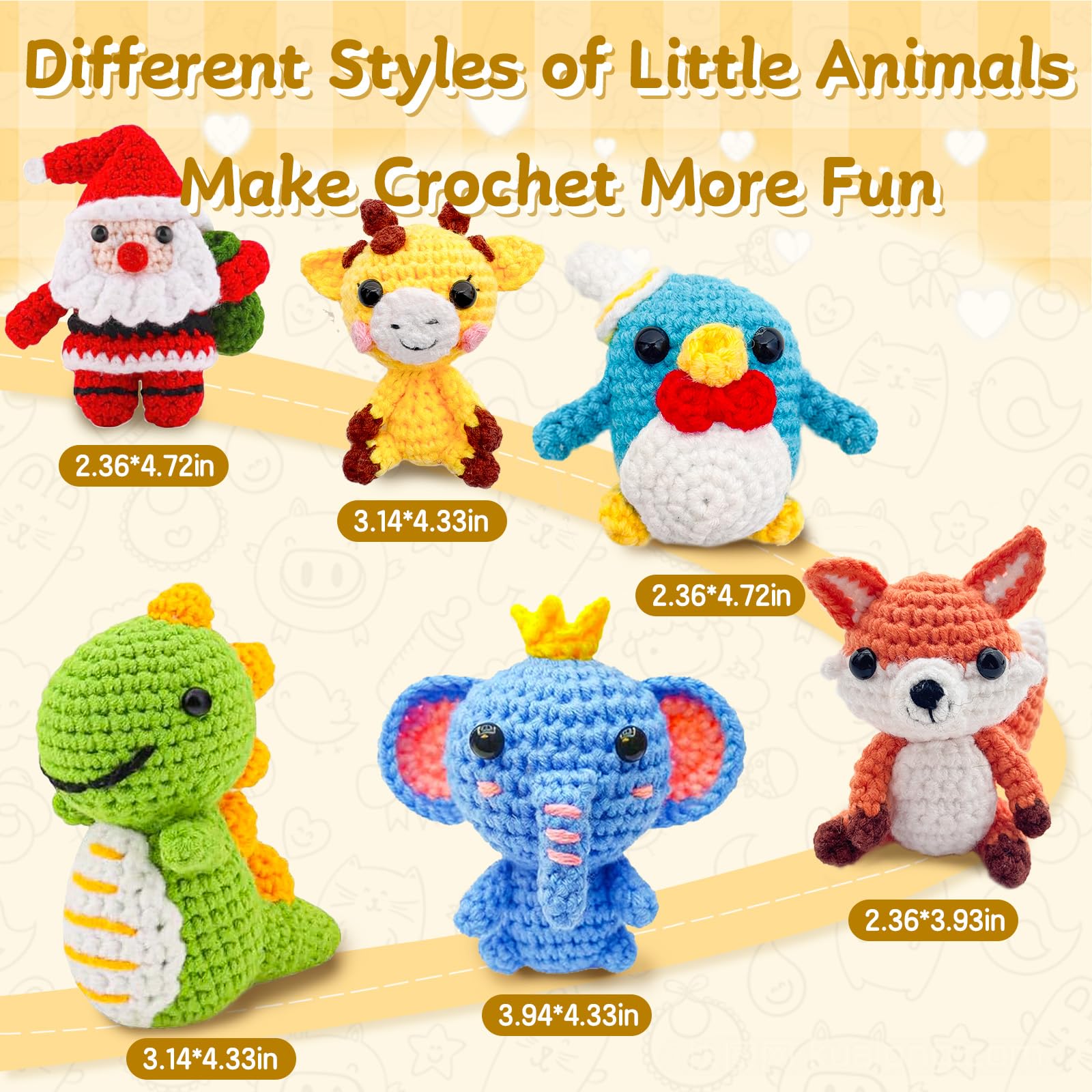 Charming Animal Crochet Kit with Guided Tutorials