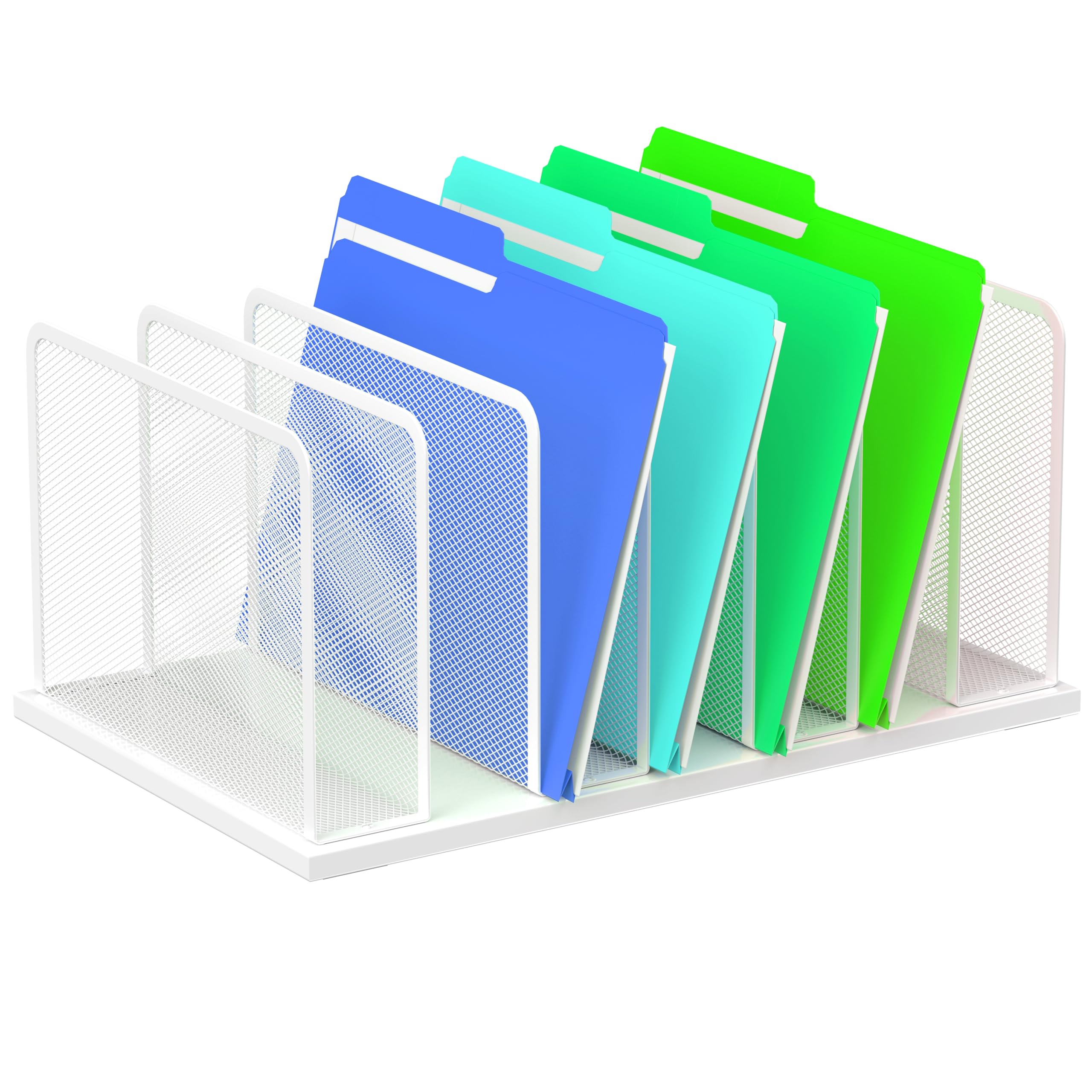 Silver Mesh Five-Slot Document Sorter