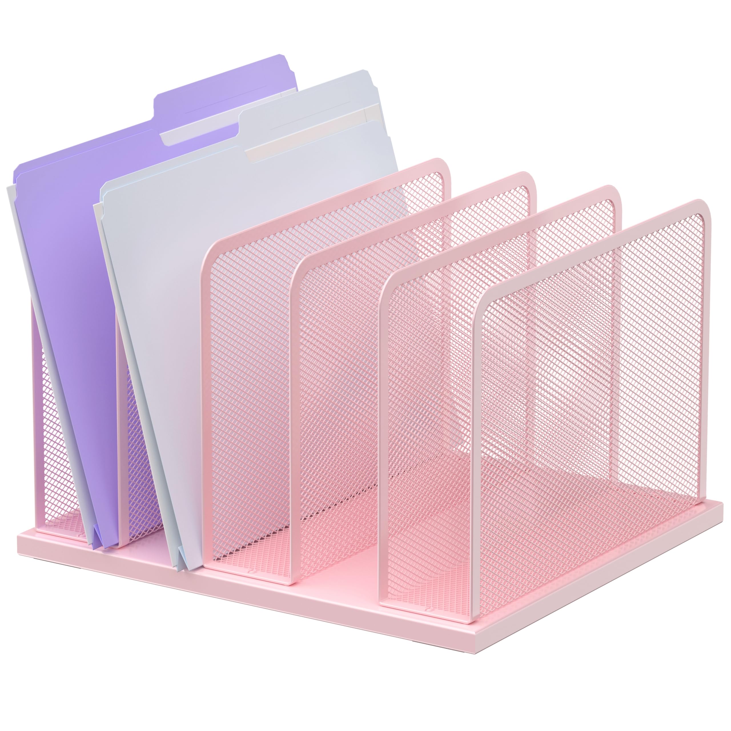 Silver Mesh Five-Slot Document Sorter