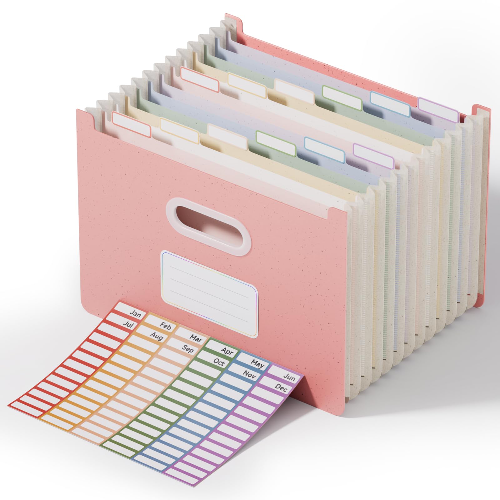 Elegant Vertical File Organizer with A-Z Index, Green