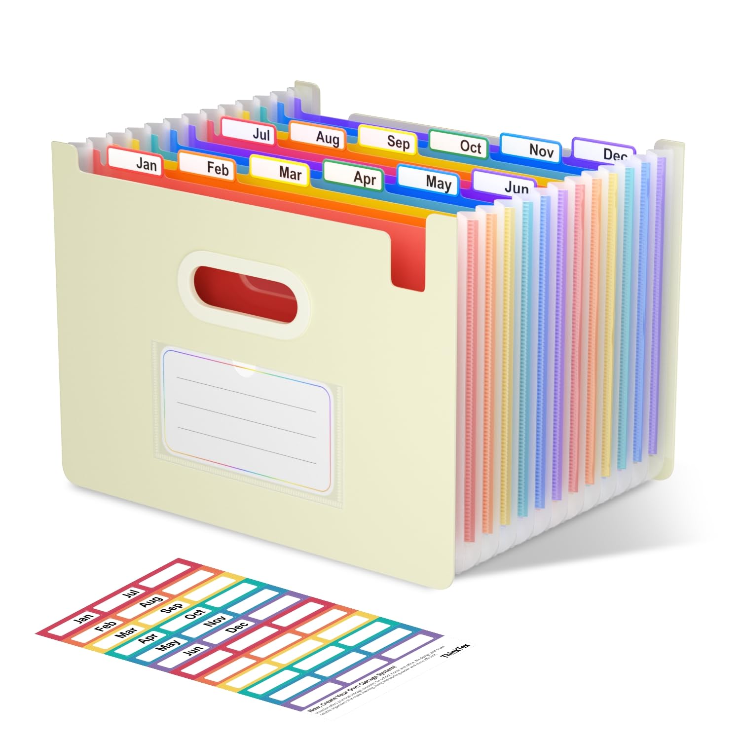 Elegant Vertical File Organizer with A-Z Index, Green