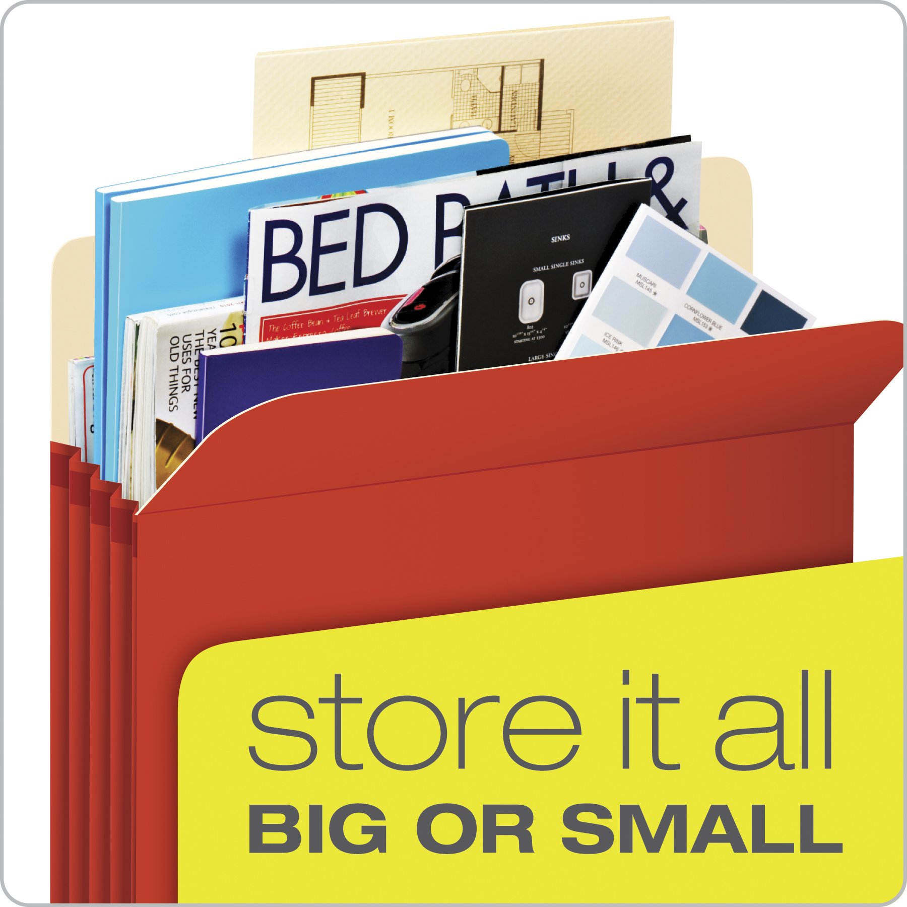 Expandable Letter File Pockets, Assorted Colors