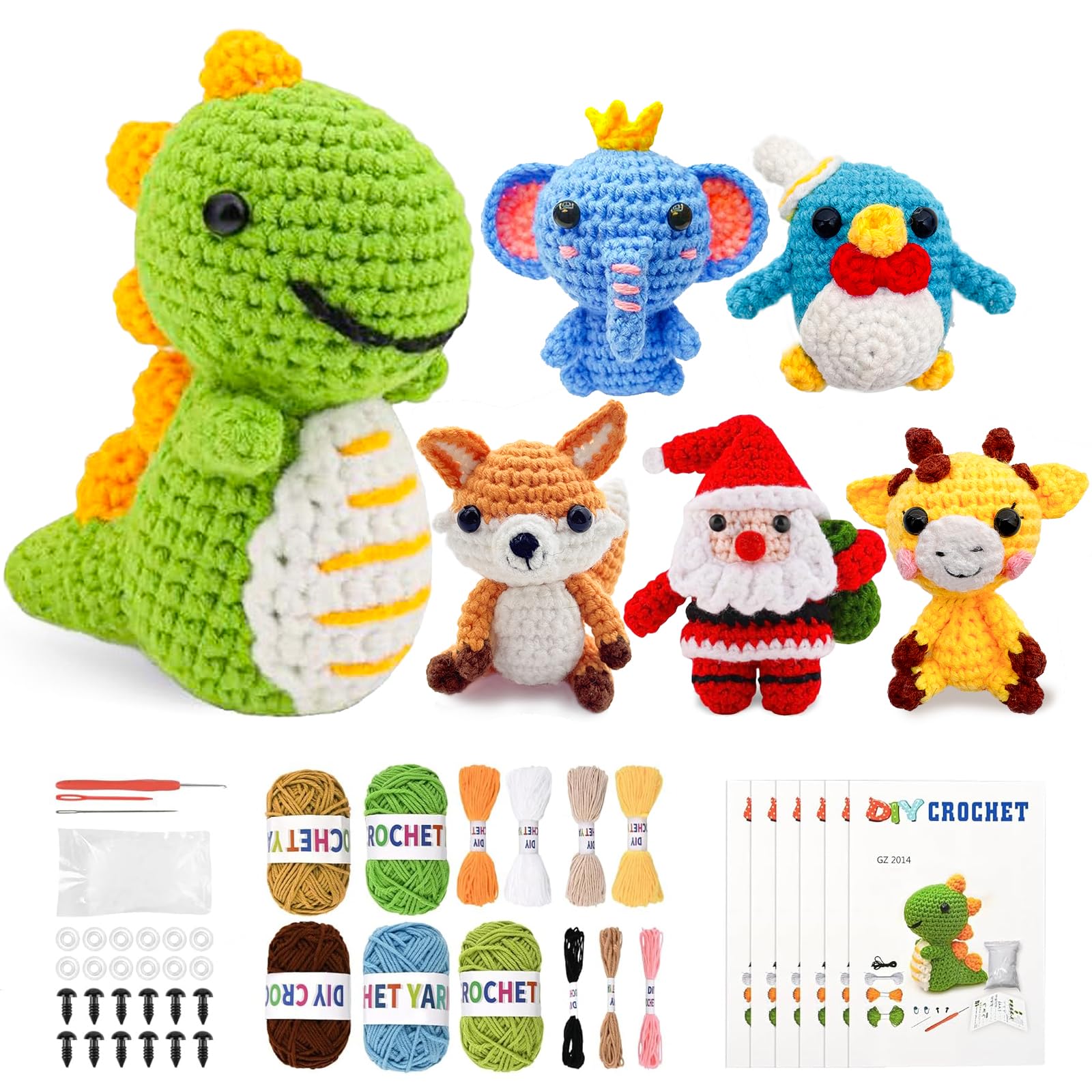 Charming Animal Crochet Kit with Guided Tutorials