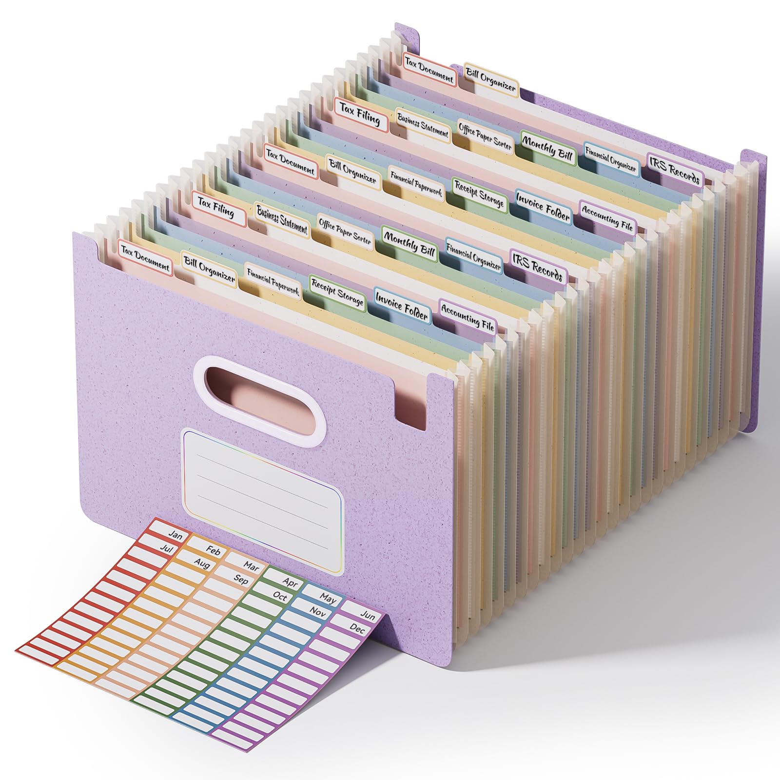 Elegant Vertical File Organizer with A-Z Index, Green