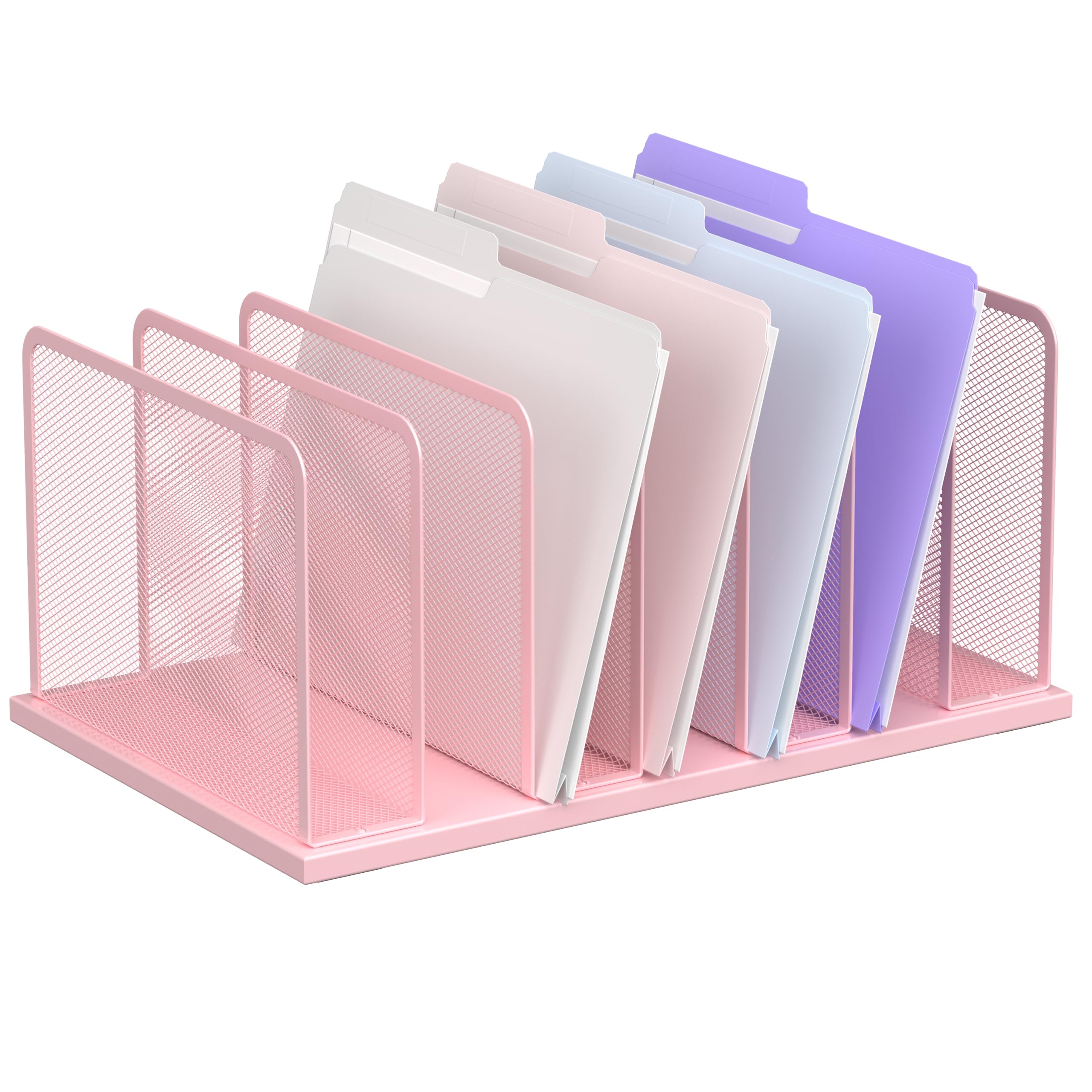 Silver Mesh Five-Slot Document Sorter