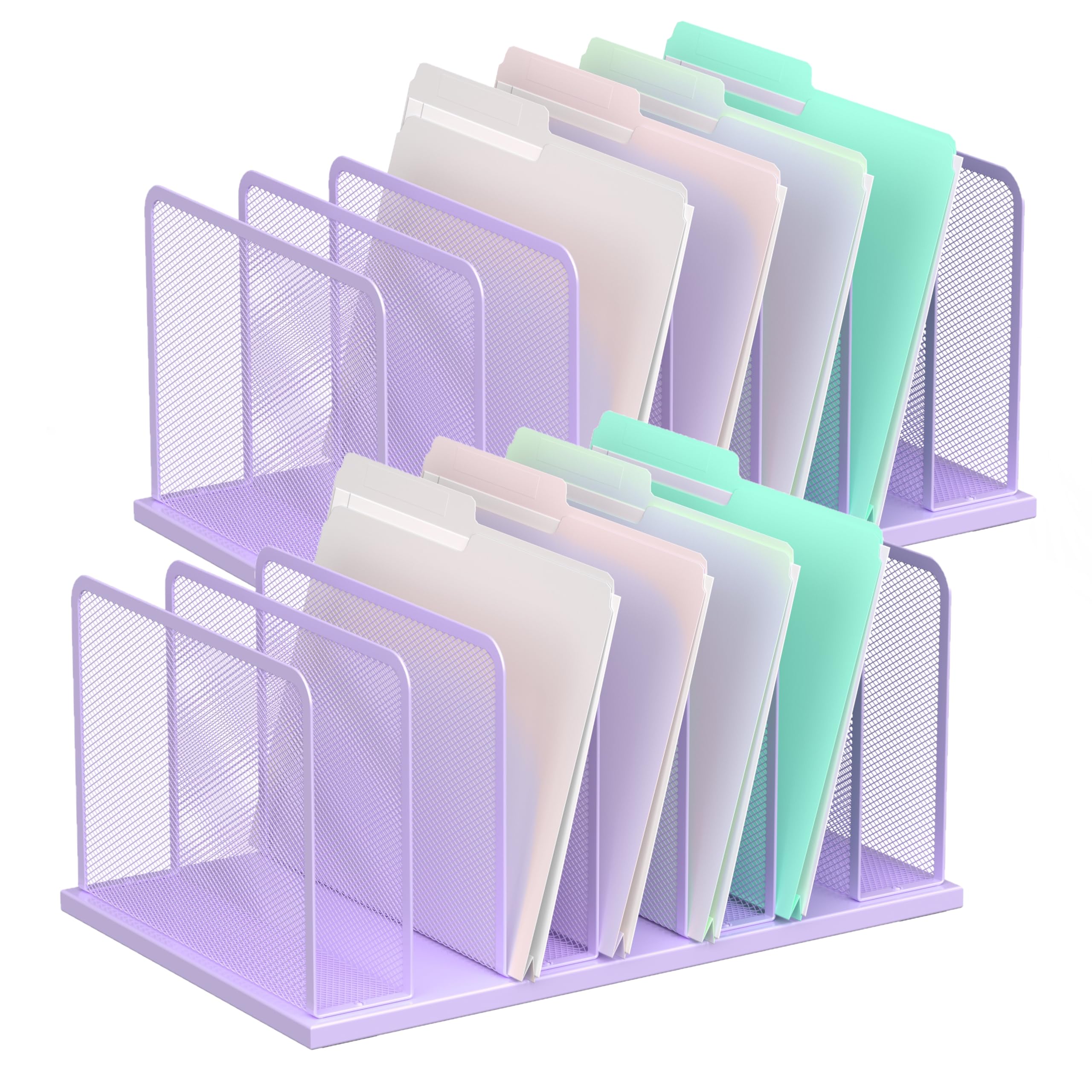 Silver Mesh Five-Slot Document Sorter