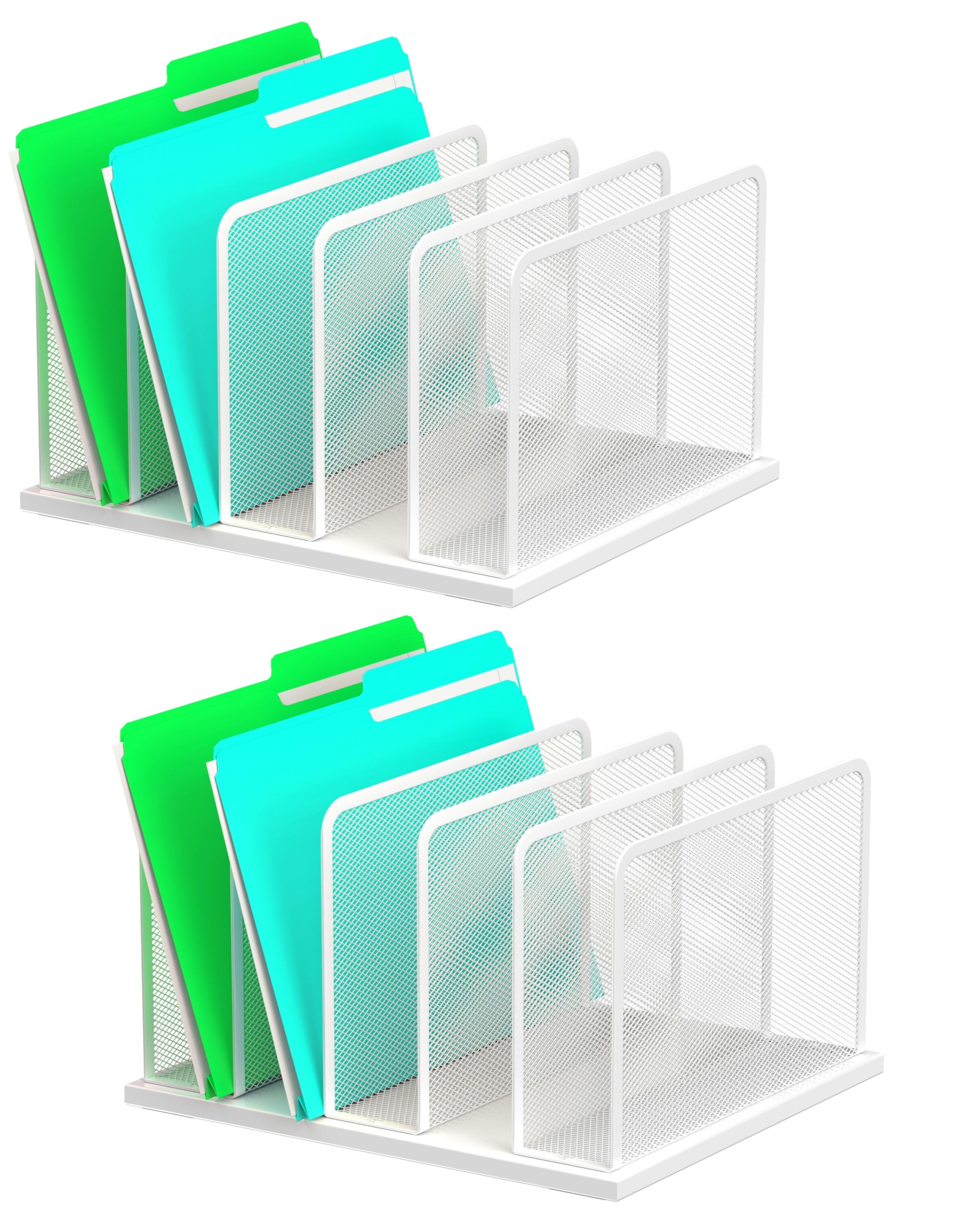 Silver Mesh Five-Slot Document Sorter