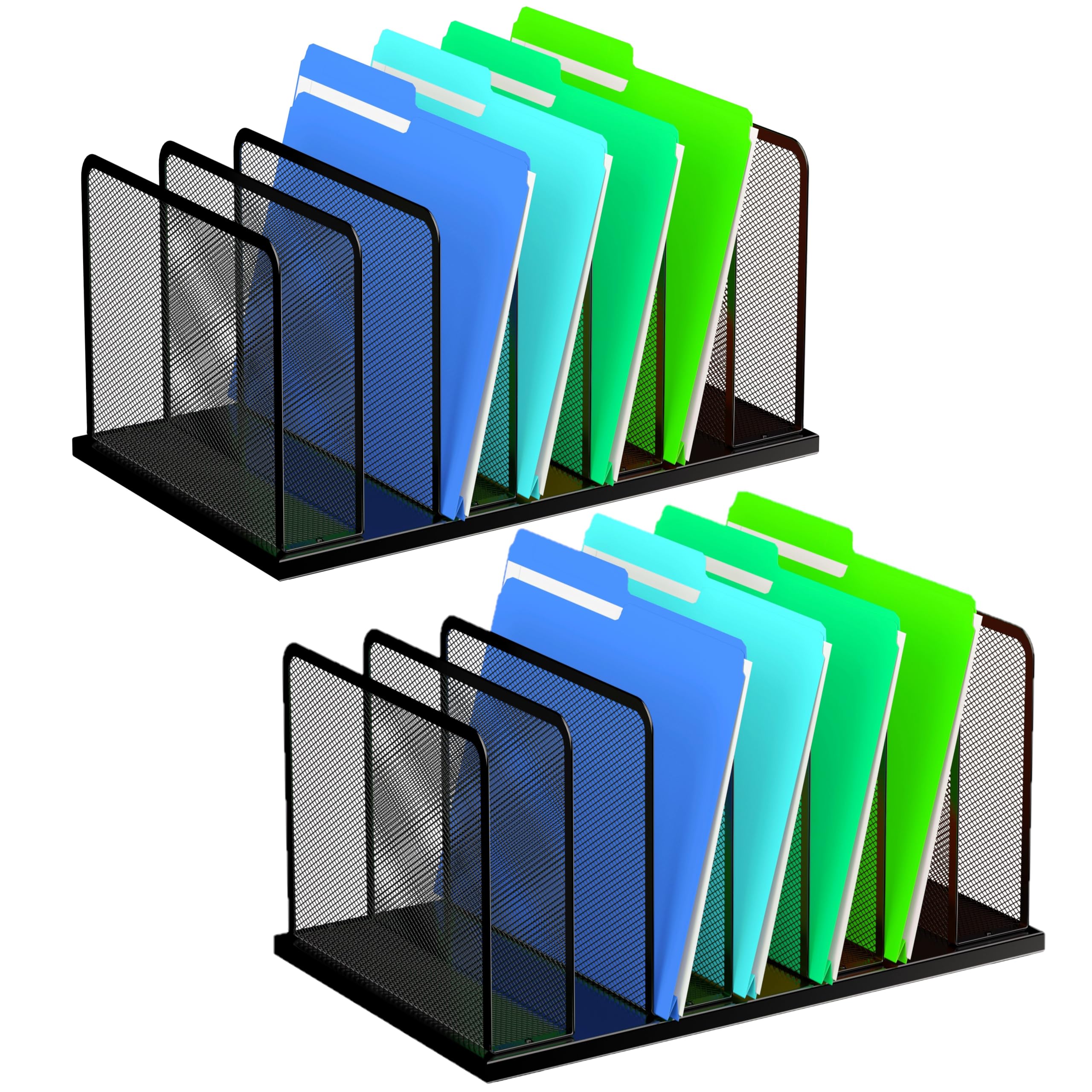 Silver Mesh Five-Slot Document Sorter