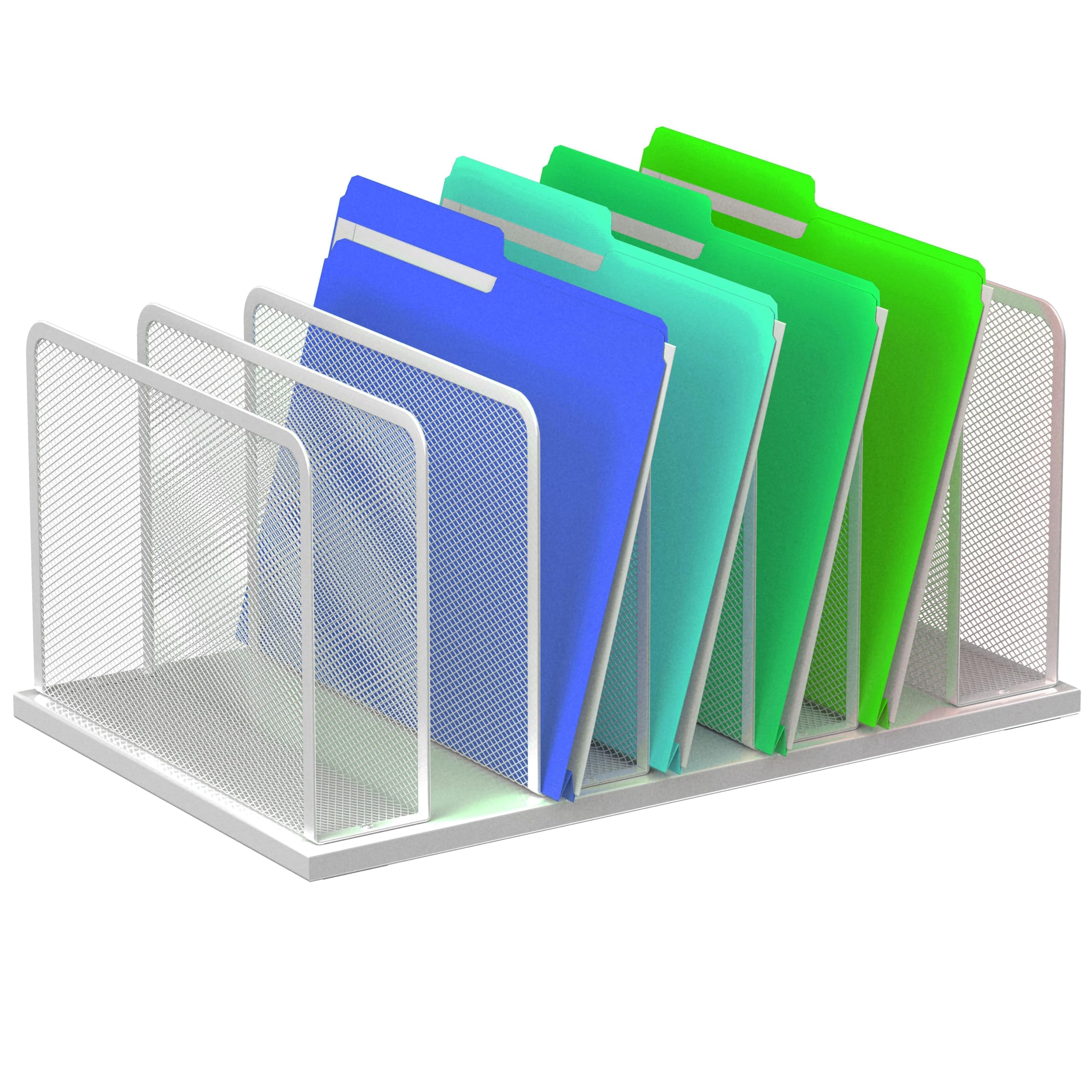 Silver Mesh Five-Slot Document Sorter