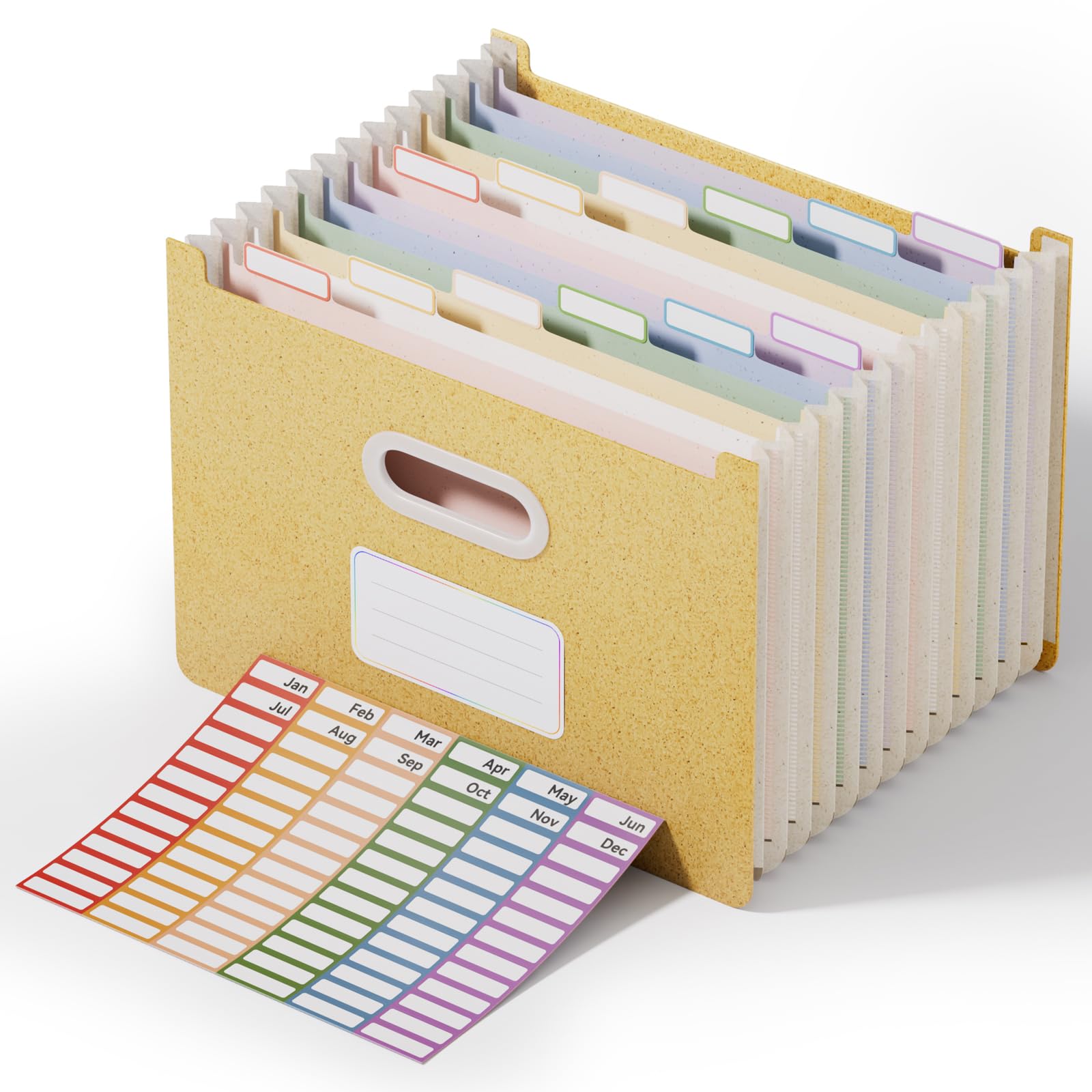 Elegant Vertical File Organizer with A-Z Index, Green