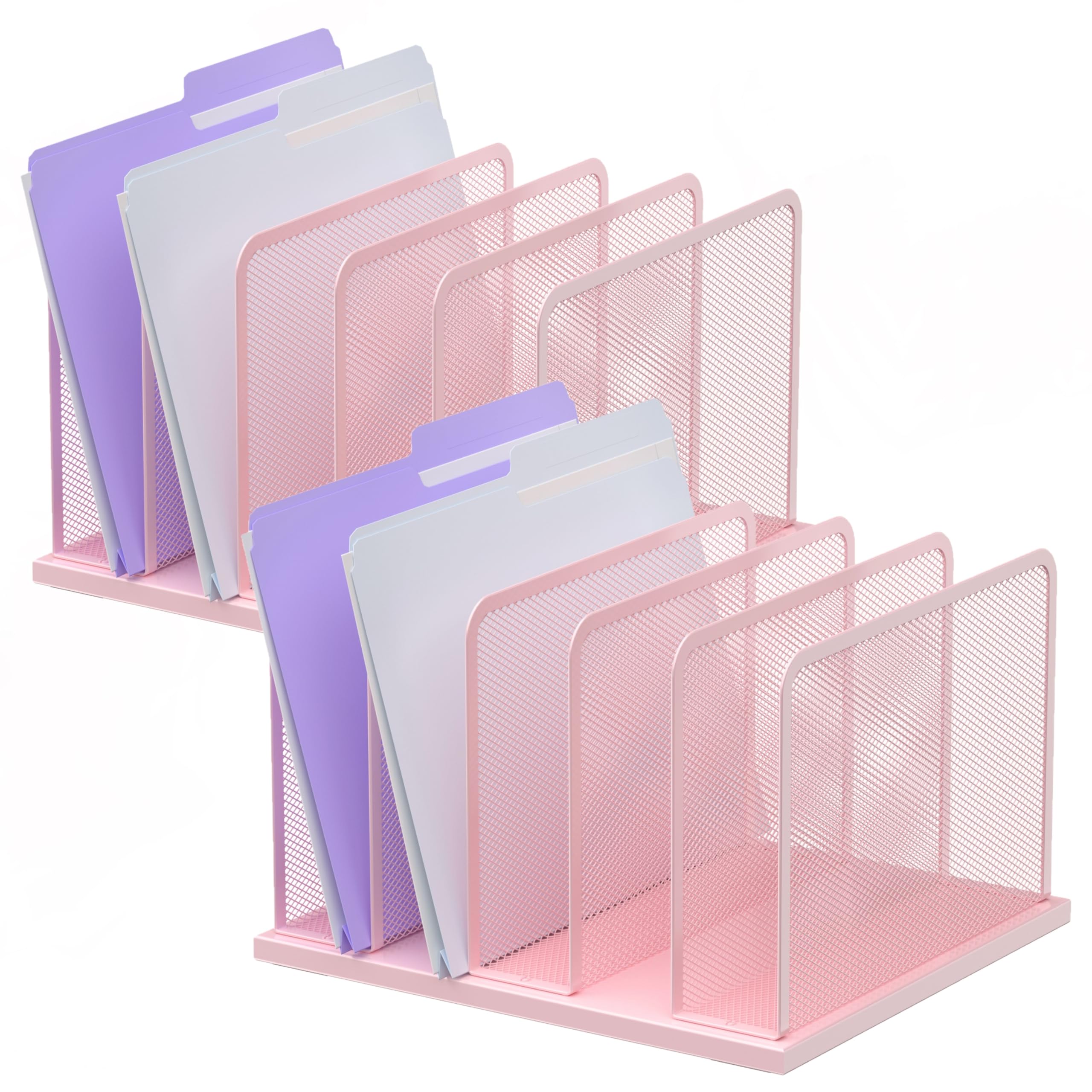 Silver Mesh Five-Slot Document Sorter
