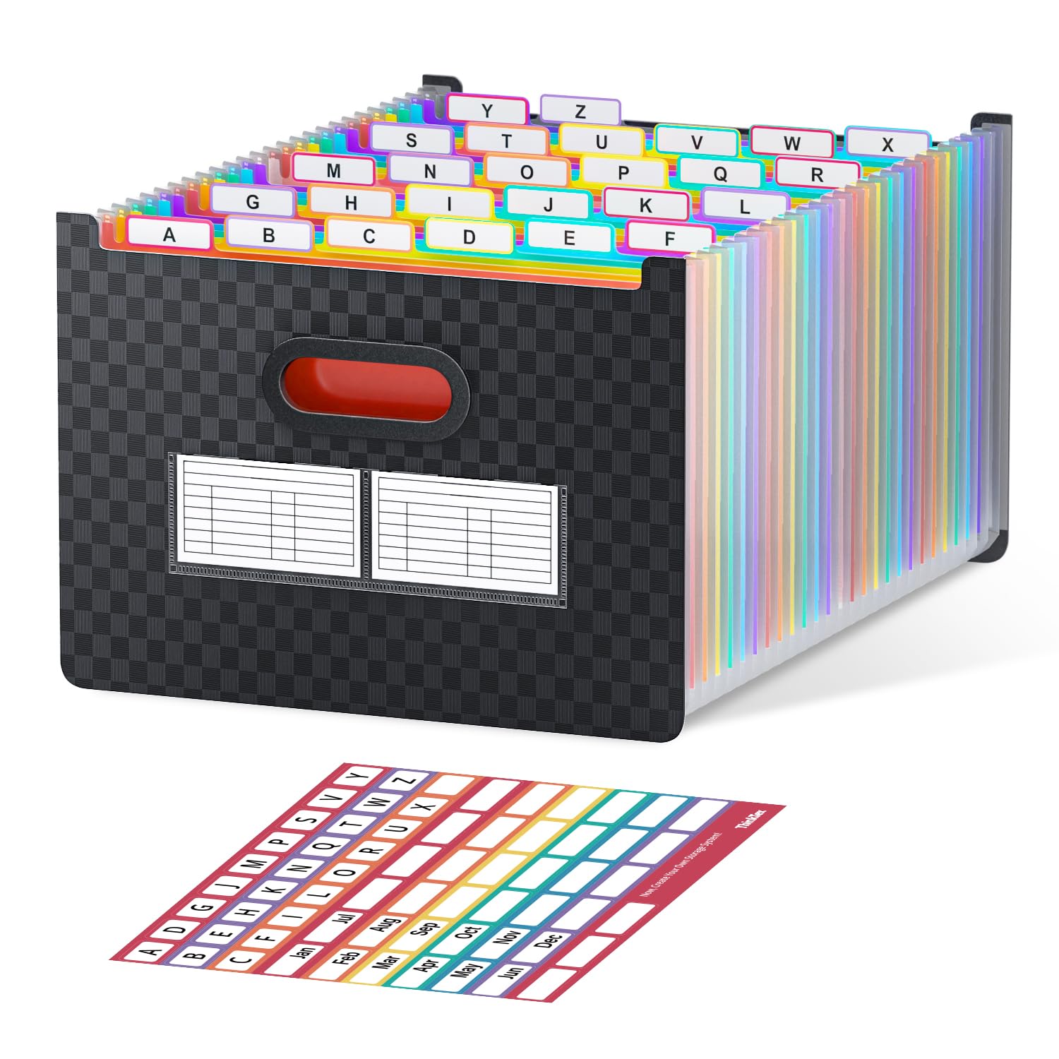 Elegant Vertical File Organizer with A-Z Index, Green