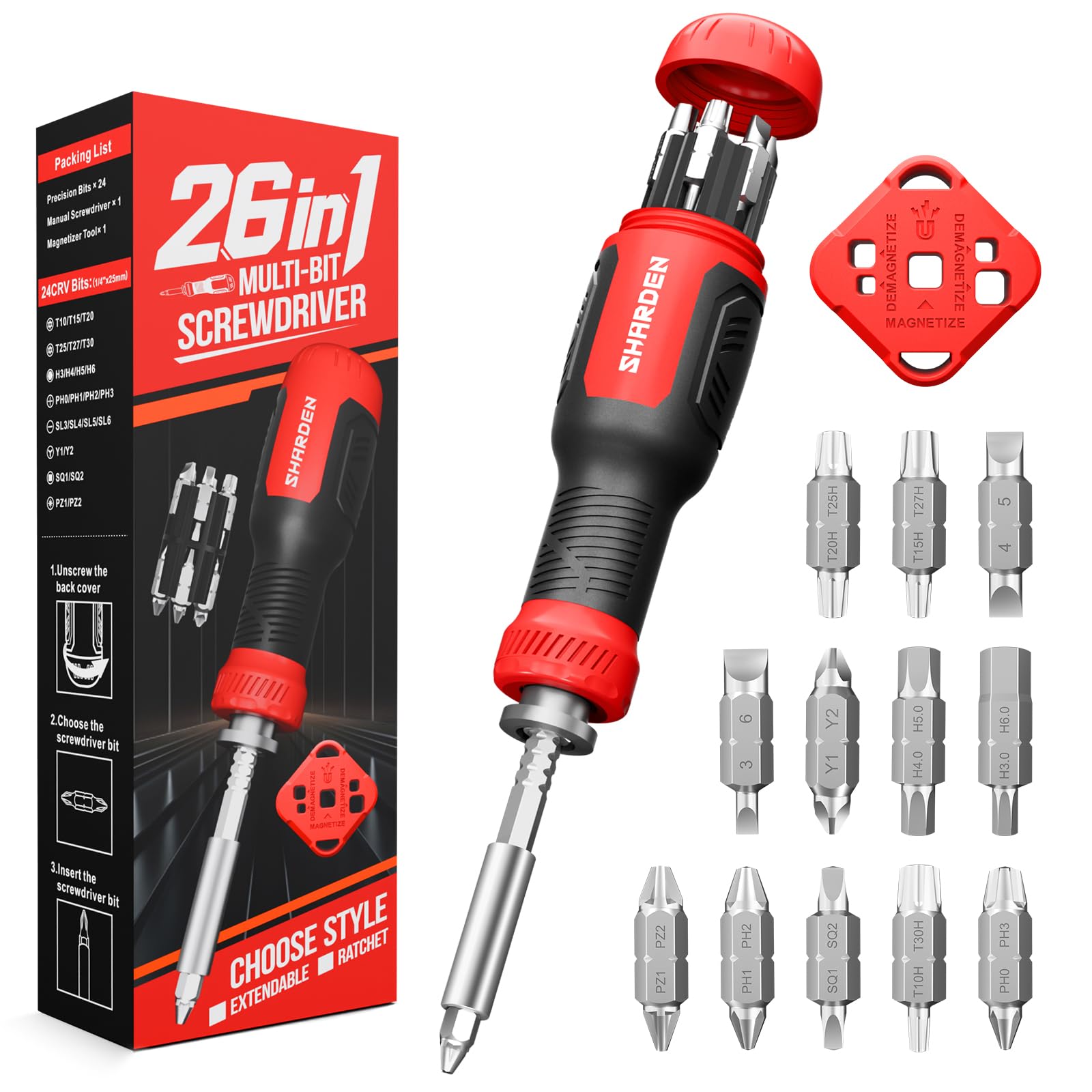 Telescoping Precision Multi-Bit Screwdriver