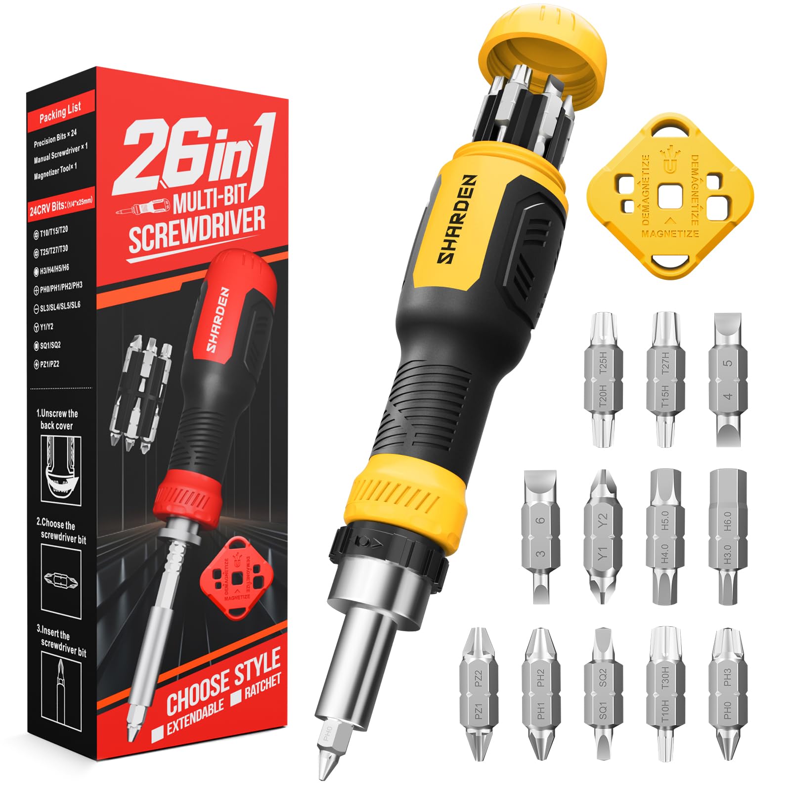 Telescoping Precision Multi-Bit Screwdriver