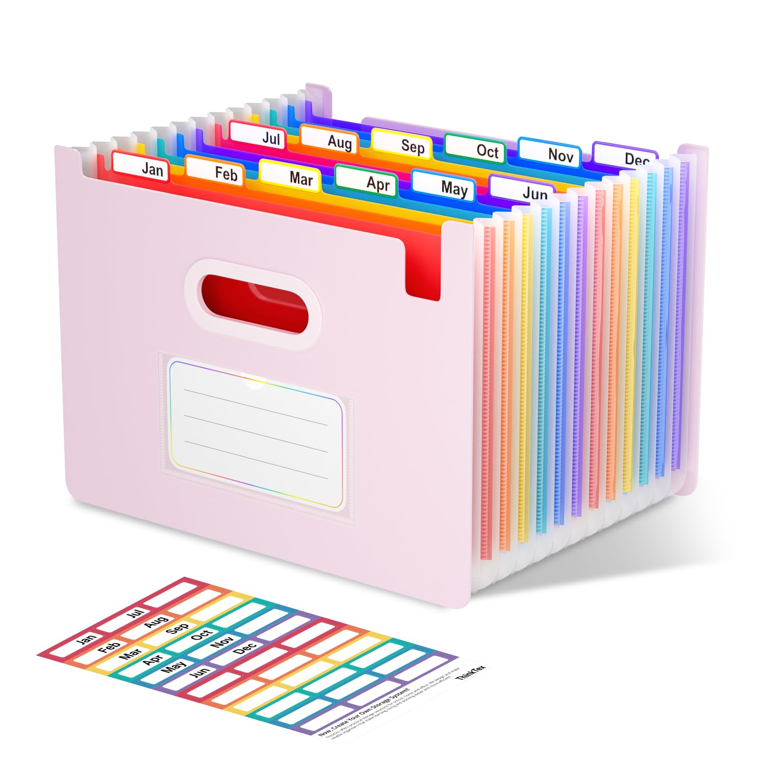 Elegant Vertical File Organizer with A-Z Index, Green