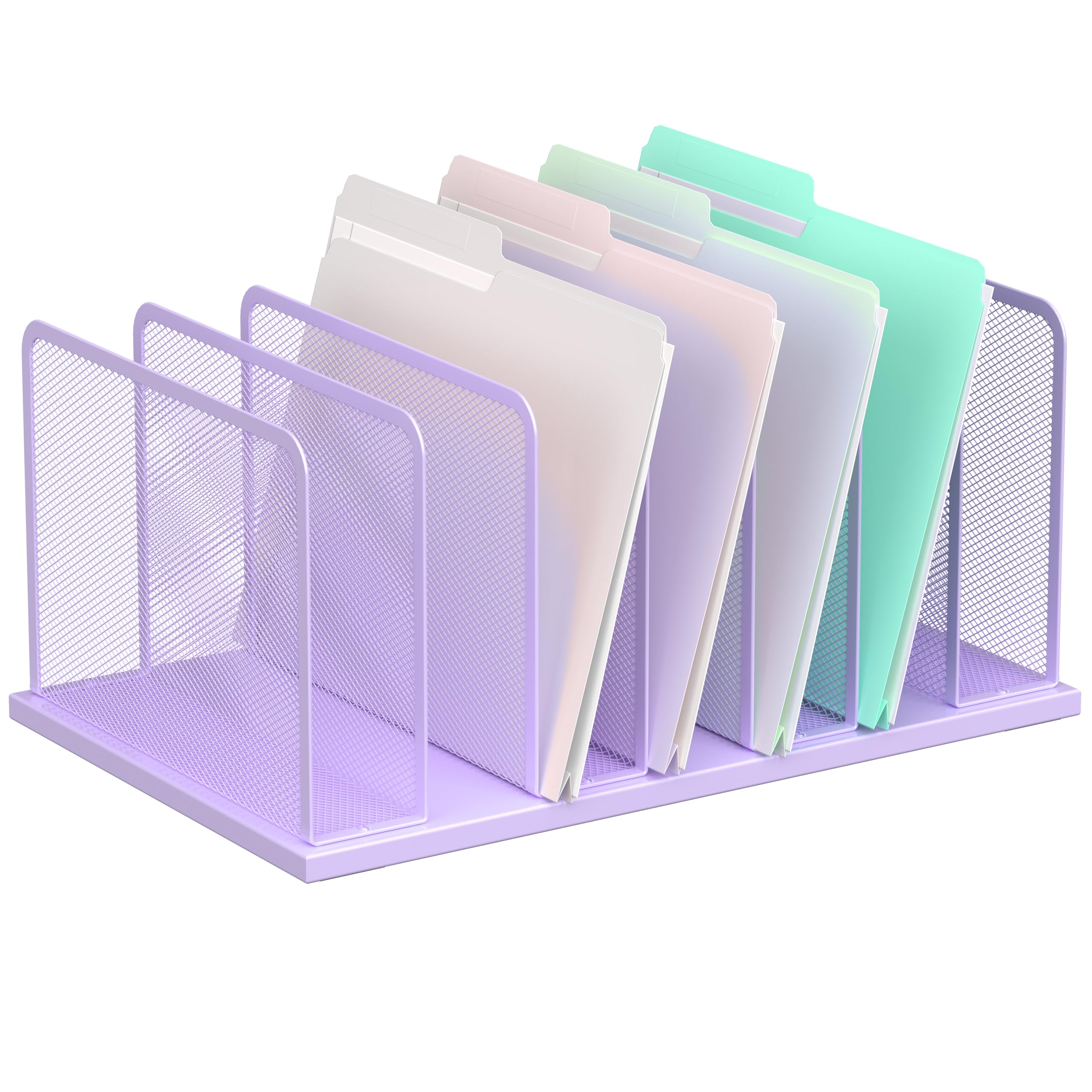 Silver Mesh Five-Slot Document Sorter