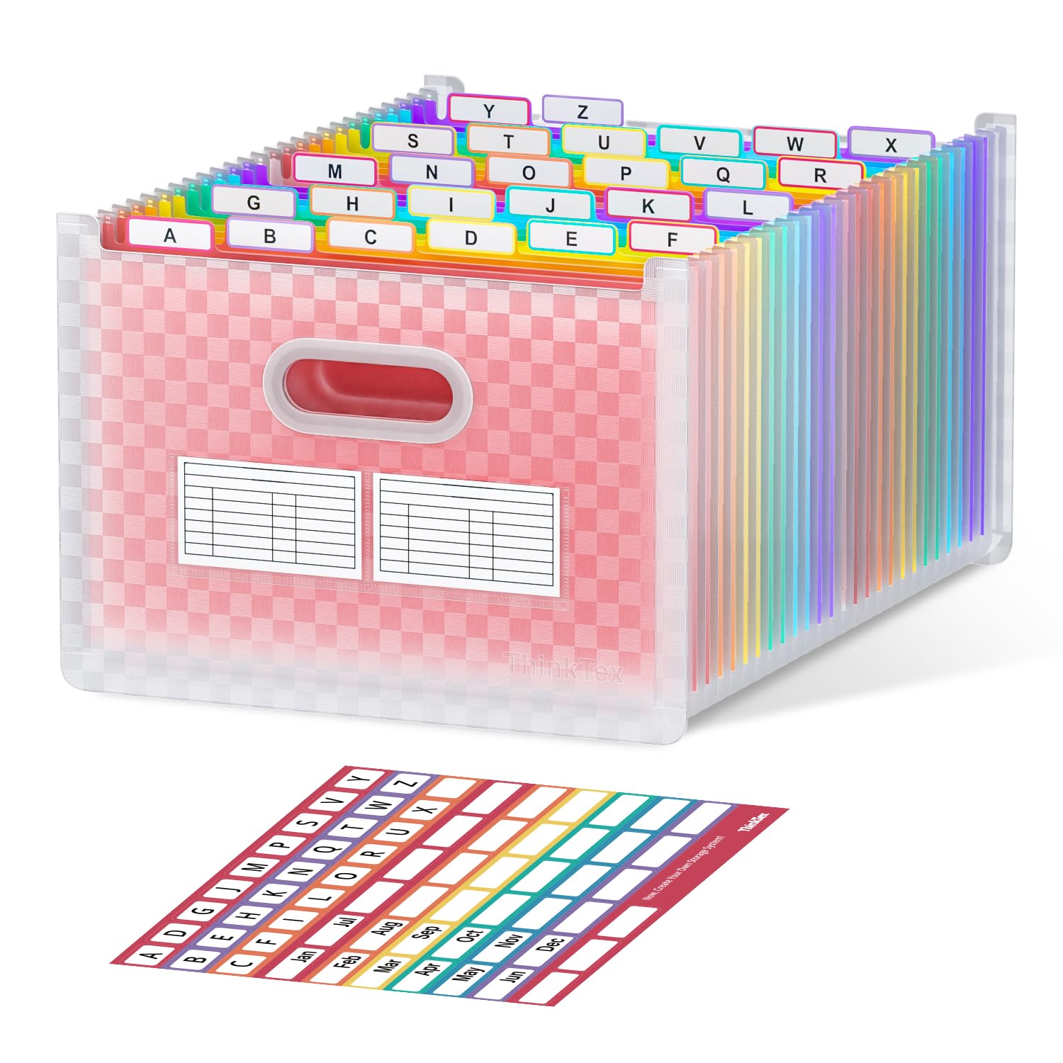 Elegant Vertical File Organizer with A-Z Index, Green