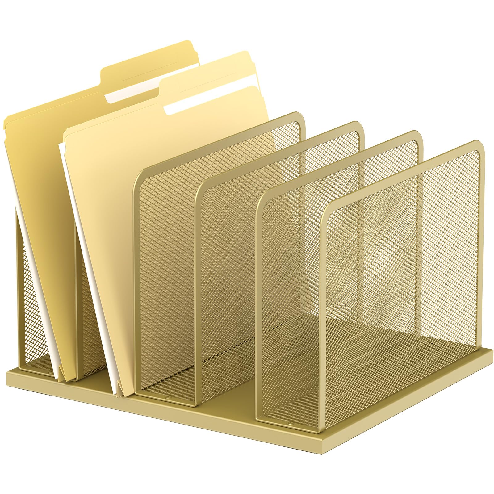 Silver Mesh Five-Slot Document Sorter