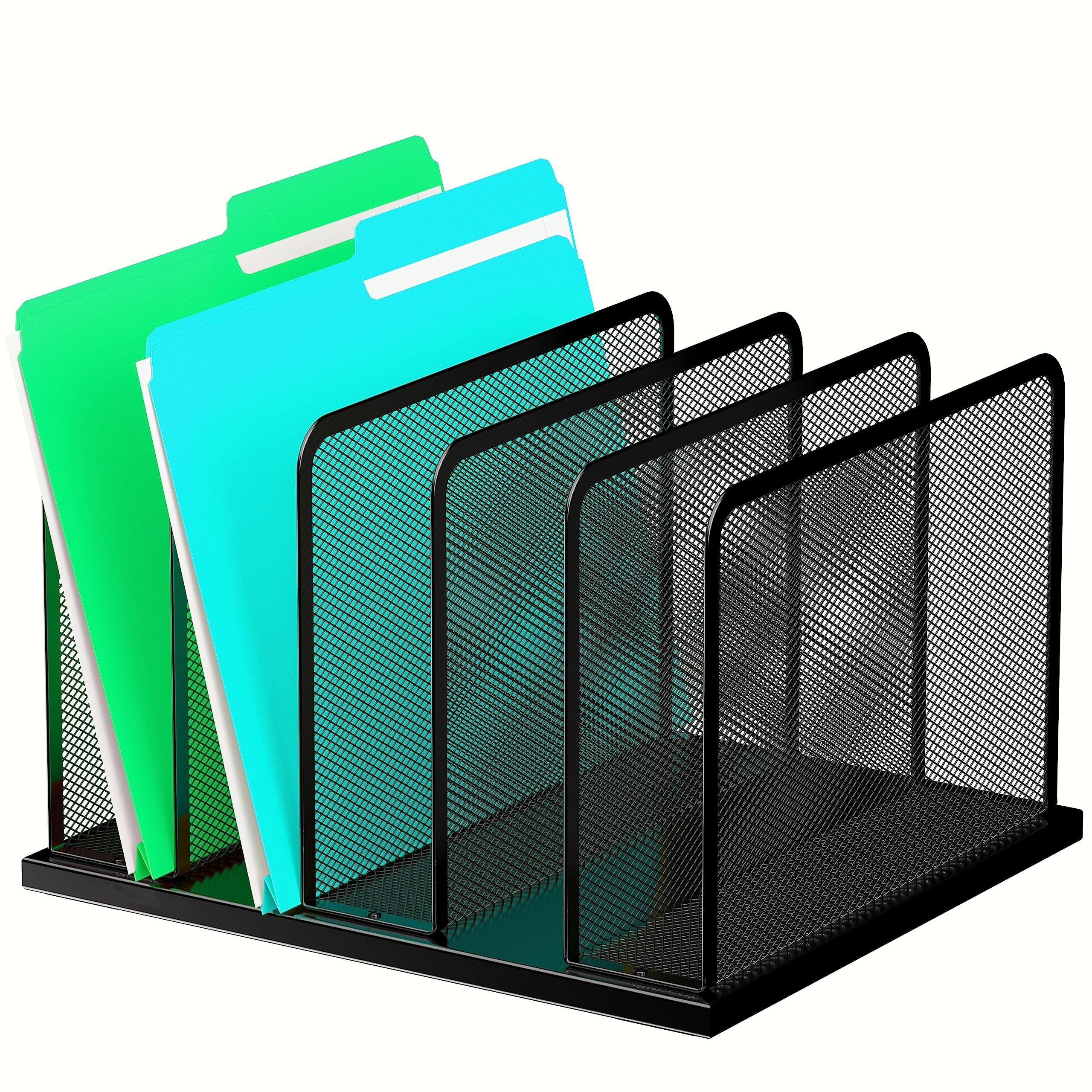 Silver Mesh Five-Slot Document Sorter