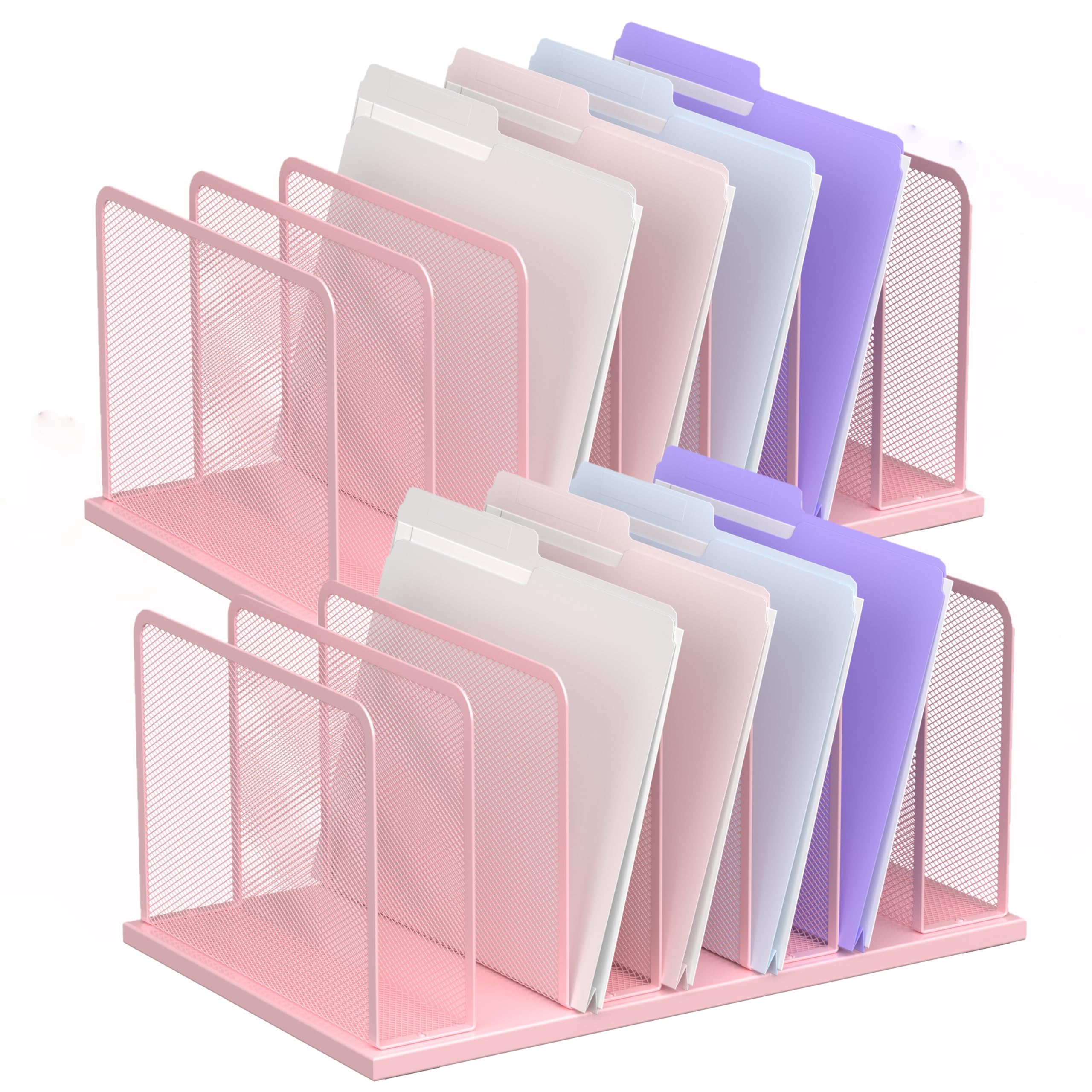 Silver Mesh Five-Slot Document Sorter
