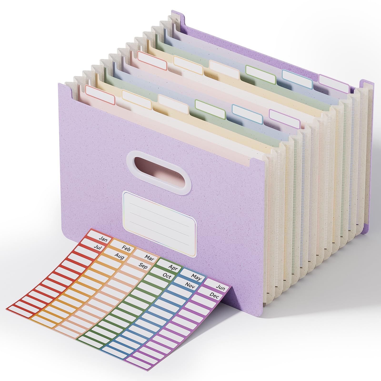 Elegant Vertical File Organizer with A-Z Index, Green