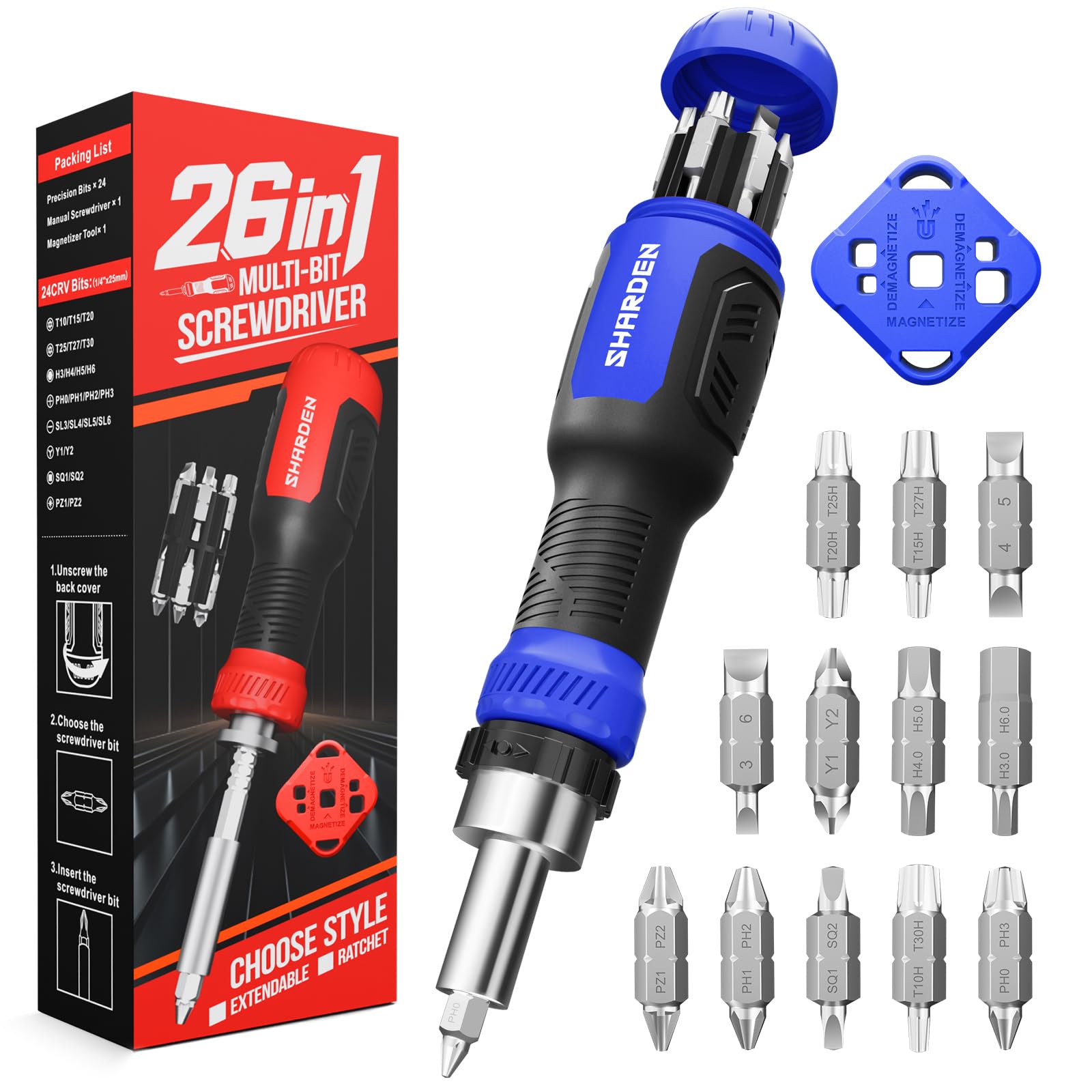 Telescoping Precision Multi-Bit Screwdriver