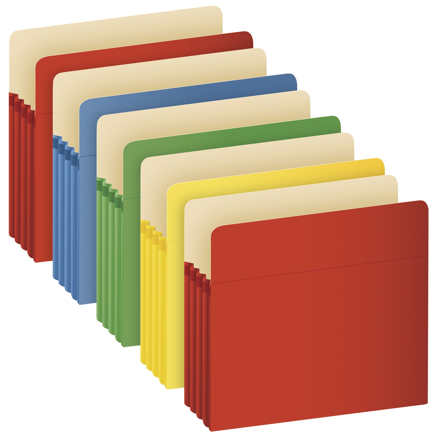 Expandable Letter File Pockets, Assorted Colors