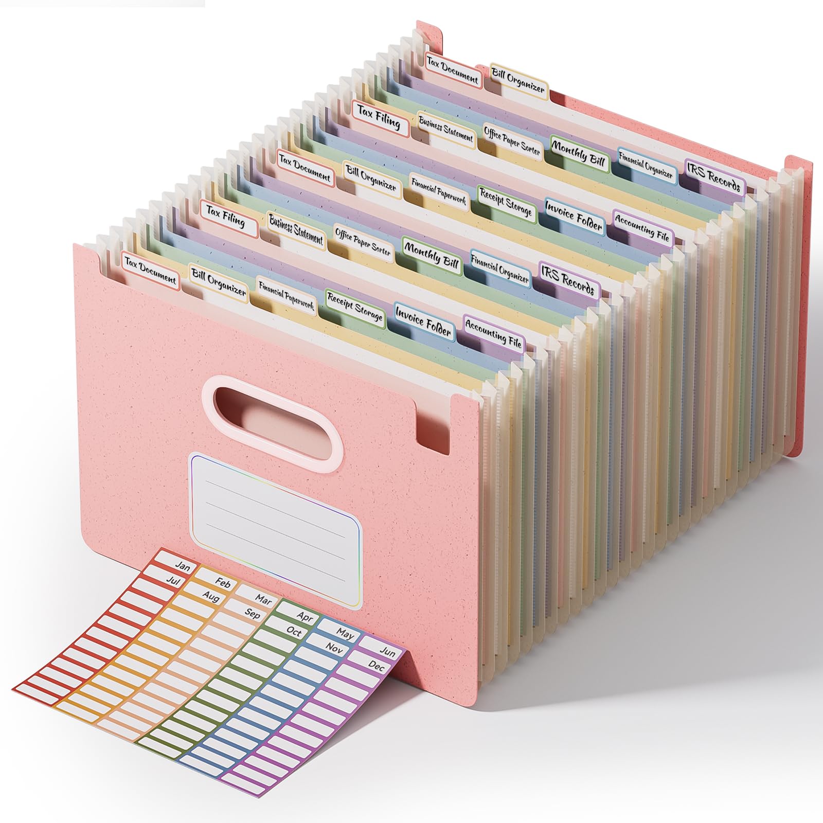 Elegant Vertical File Organizer with A-Z Index, Green