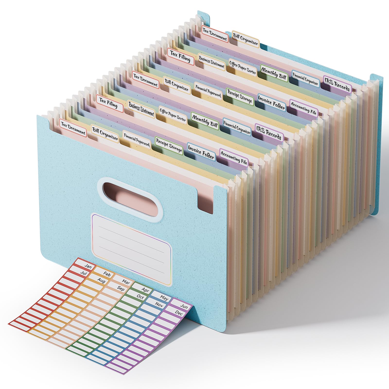 Elegant Vertical File Organizer with A-Z Index, Green