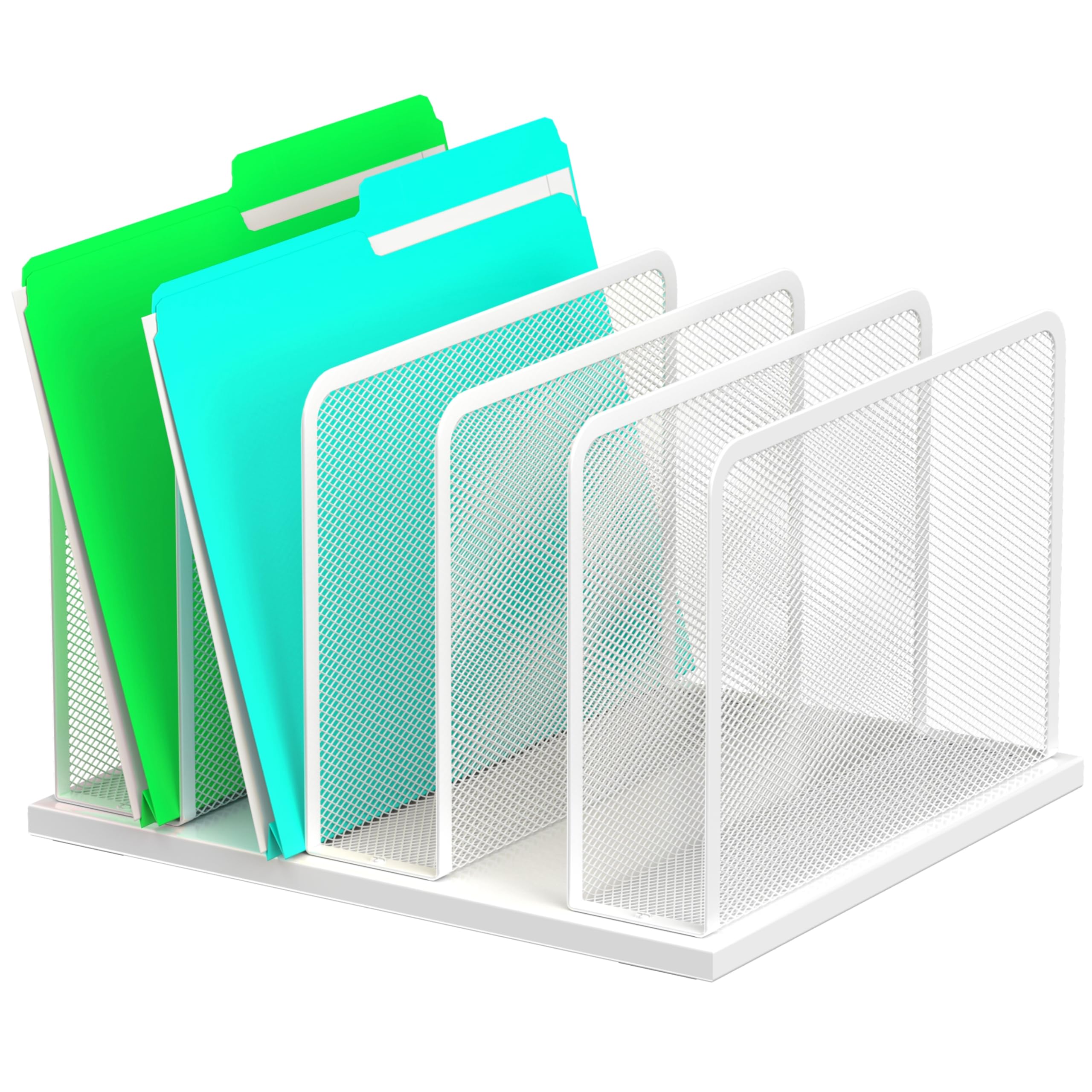 Silver Mesh Five-Slot Document Sorter