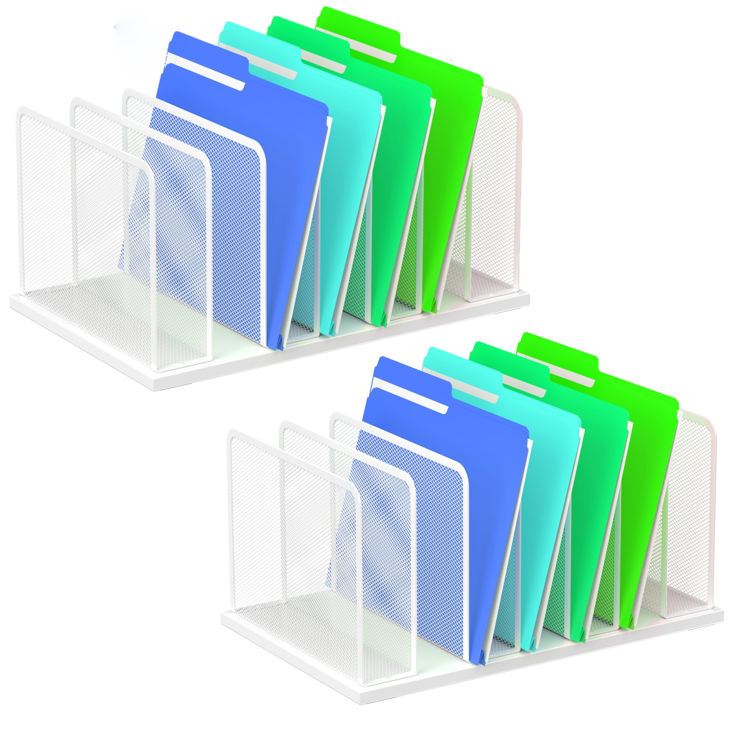Silver Mesh Five-Slot Document Sorter