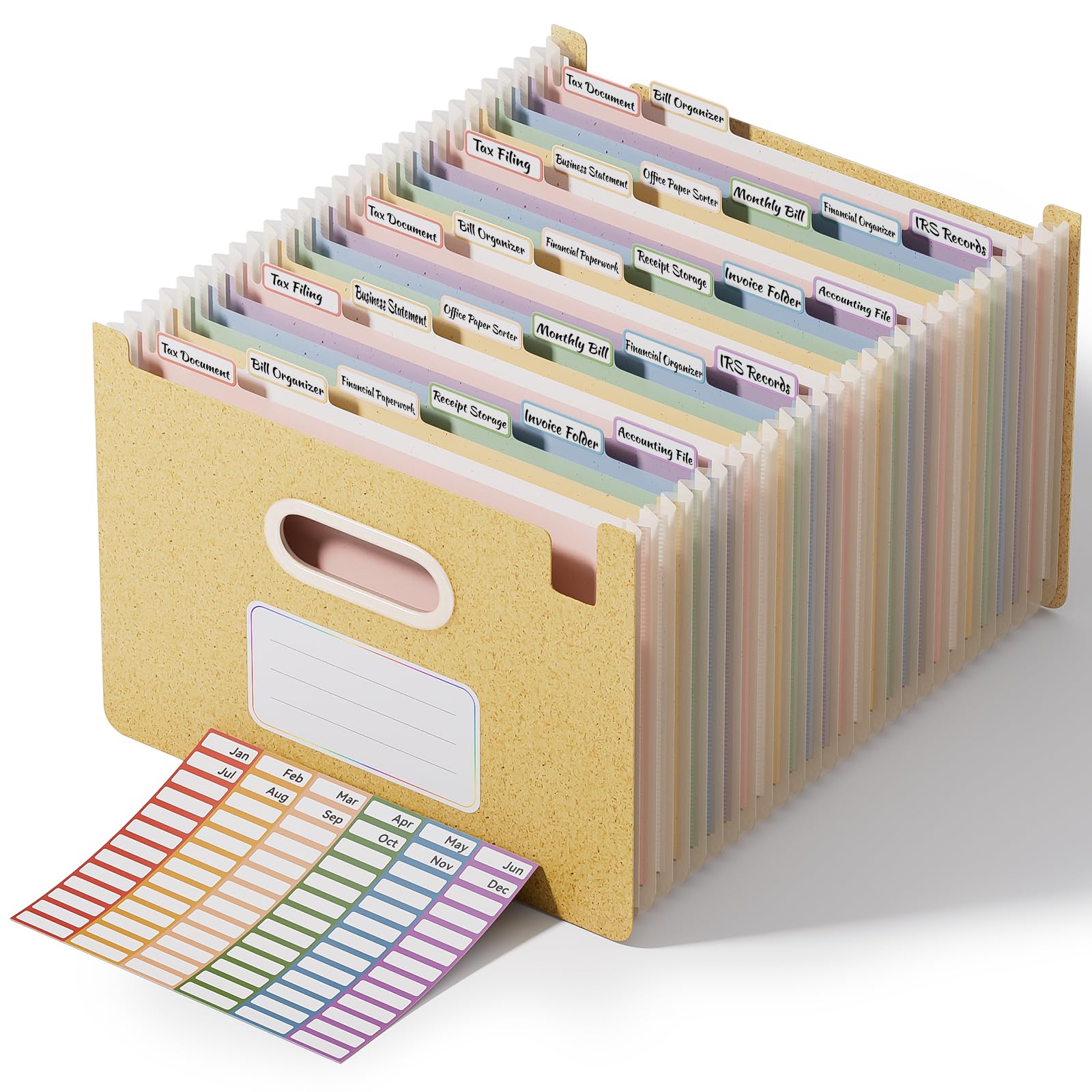 Elegant Vertical File Organizer with A-Z Index, Green