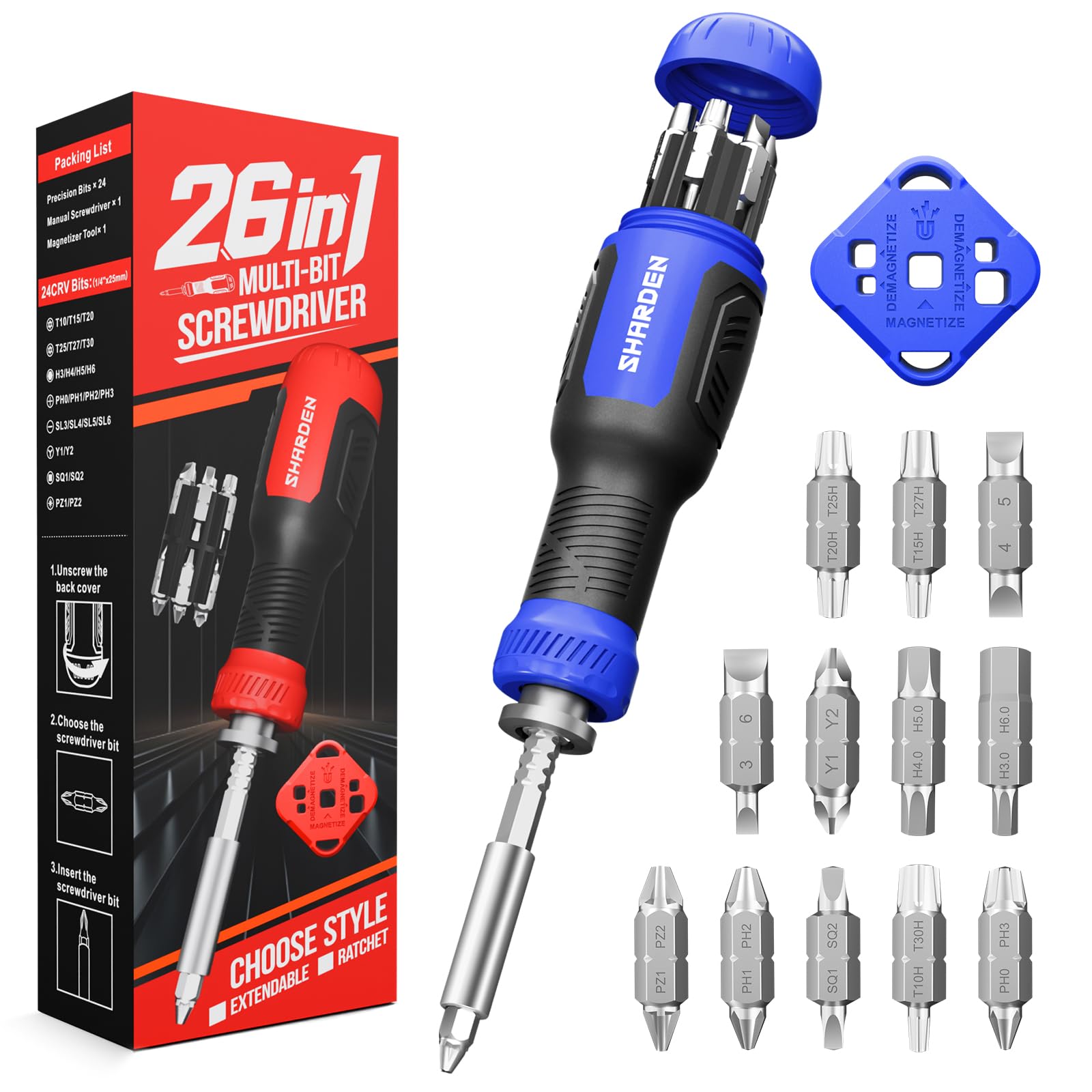 Telescoping Precision Multi-Bit Screwdriver