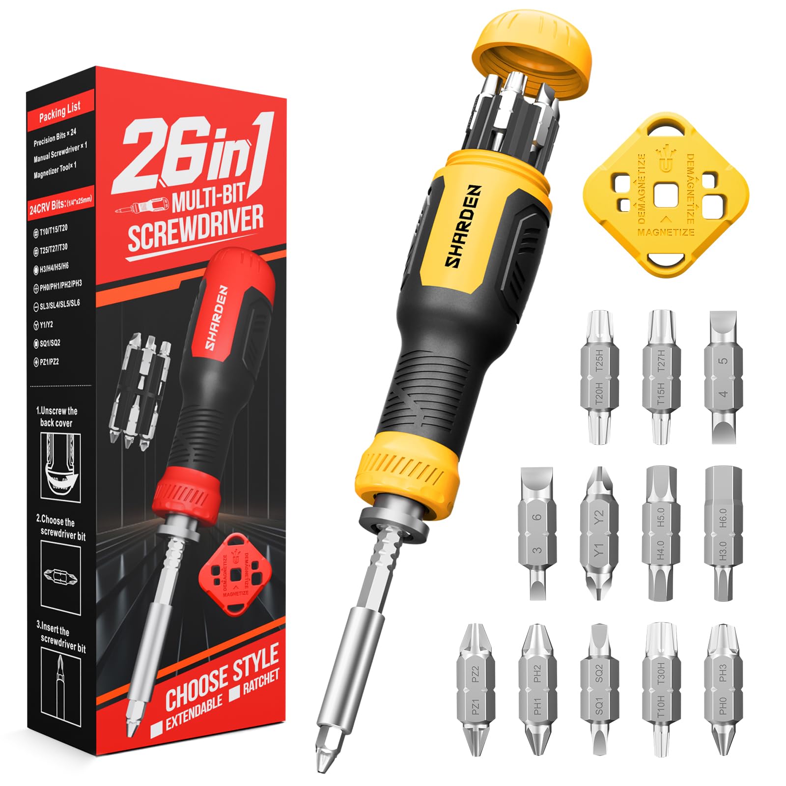 Telescoping Precision Multi-Bit Screwdriver
