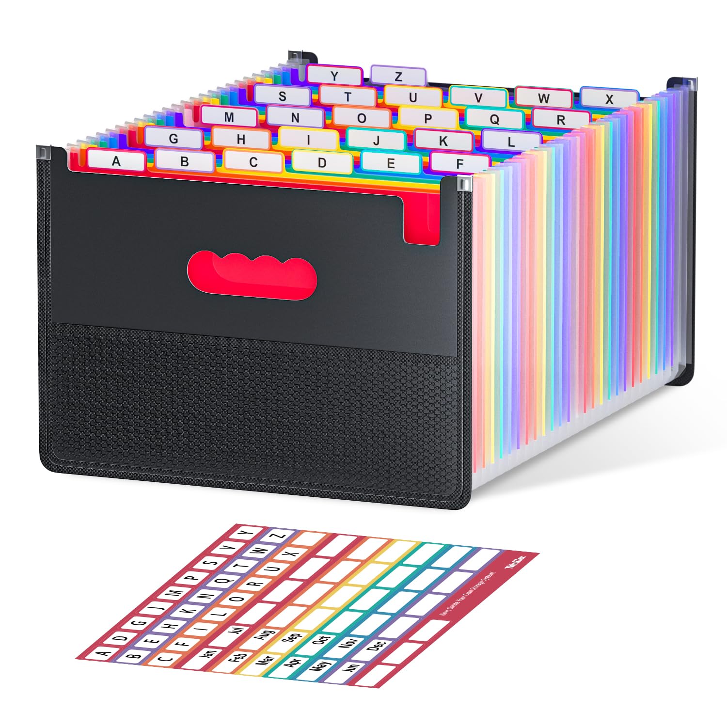 Elegant Vertical File Organizer with A-Z Index, Green