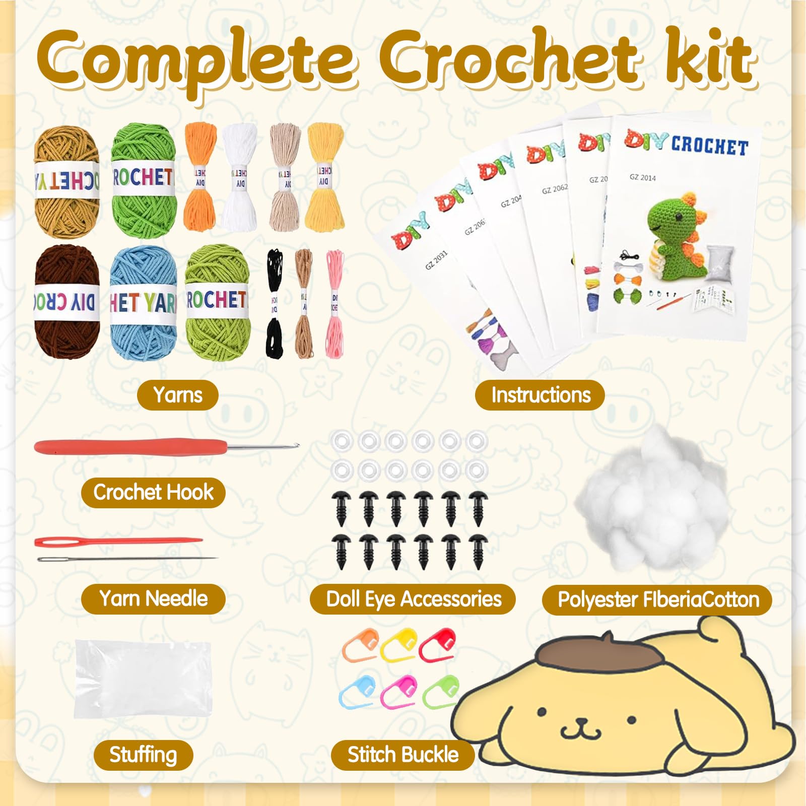 Charming Animal Crochet Kit with Guided Tutorials