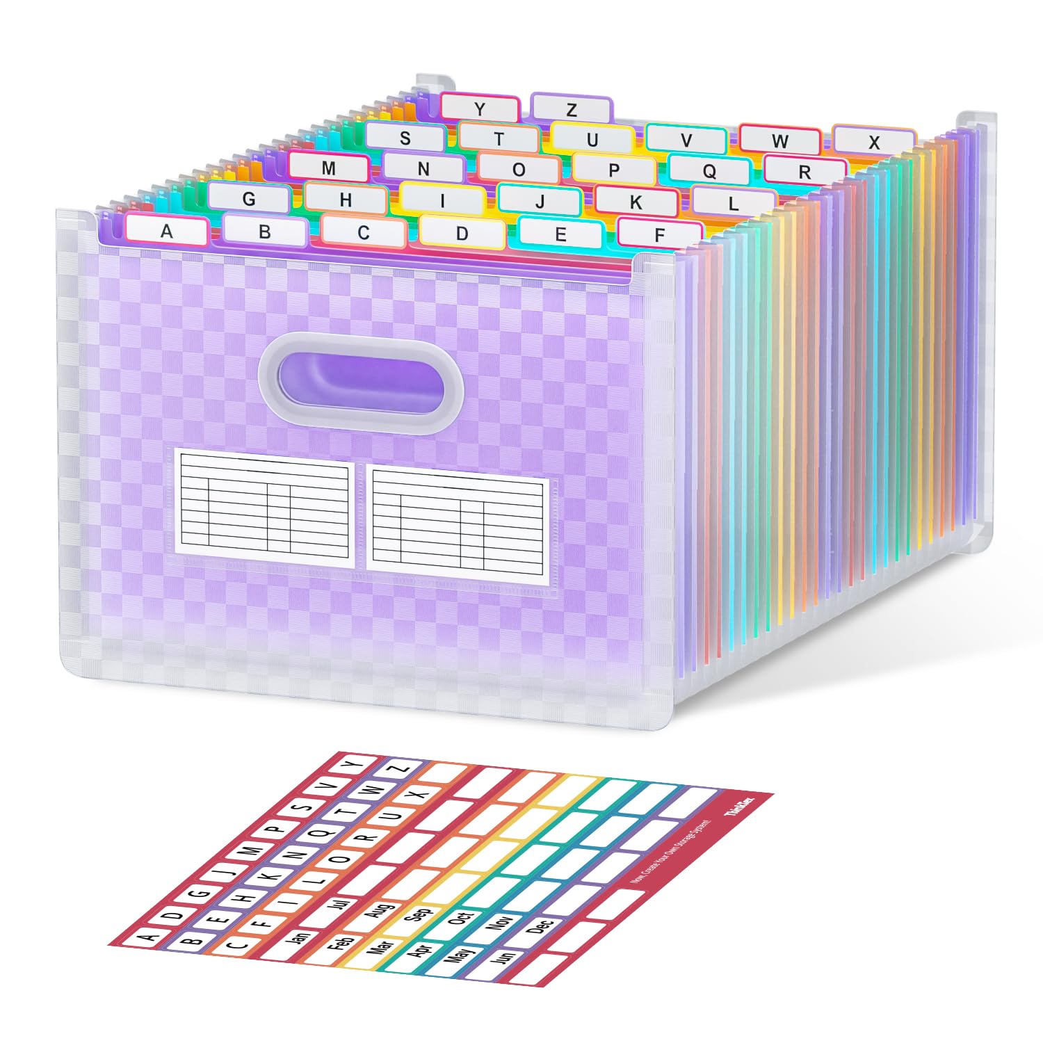 Elegant Vertical File Organizer with A-Z Index, Green