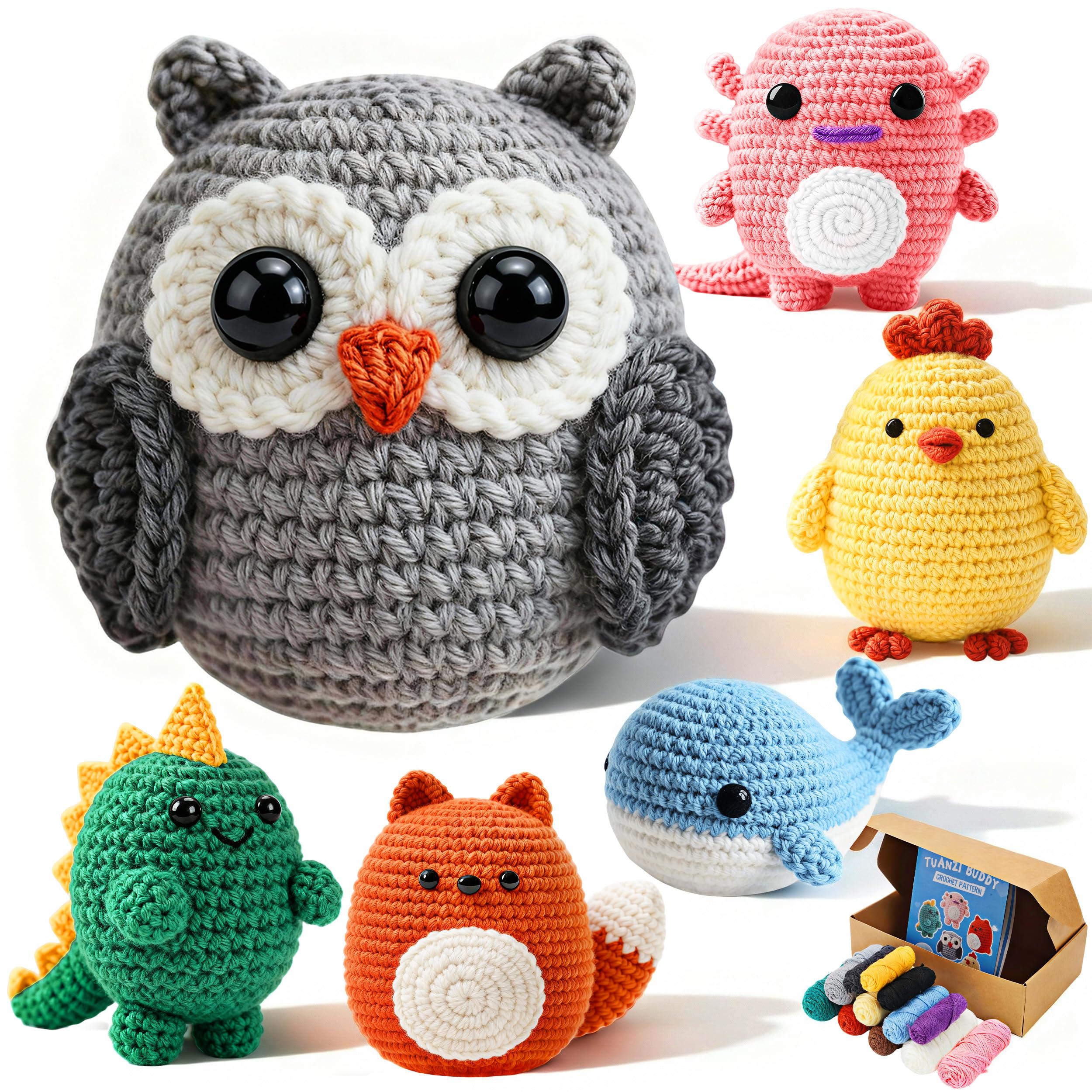 Curated Amigurumi Animal Crochet Kit