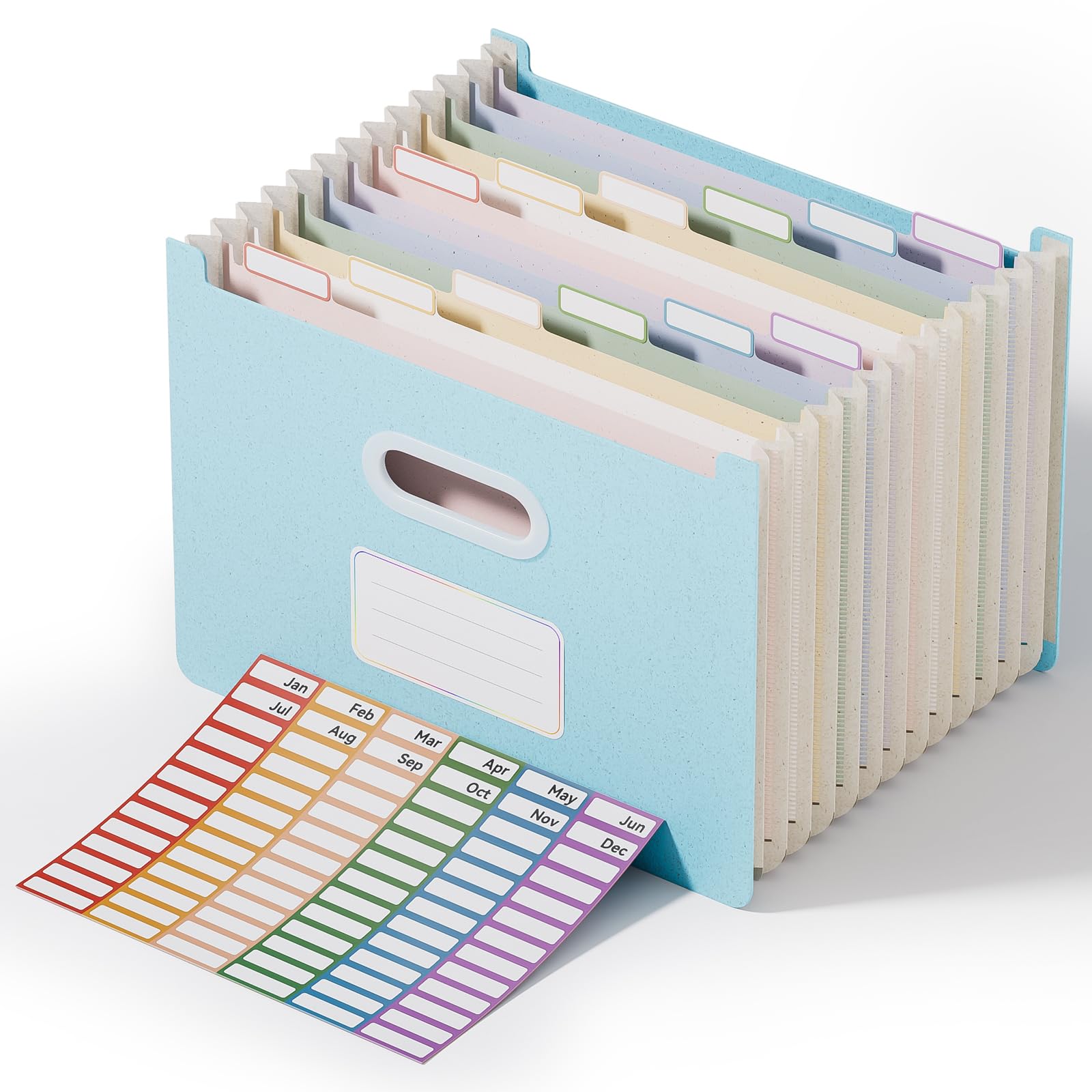 Elegant Vertical File Organizer with A-Z Index, Green