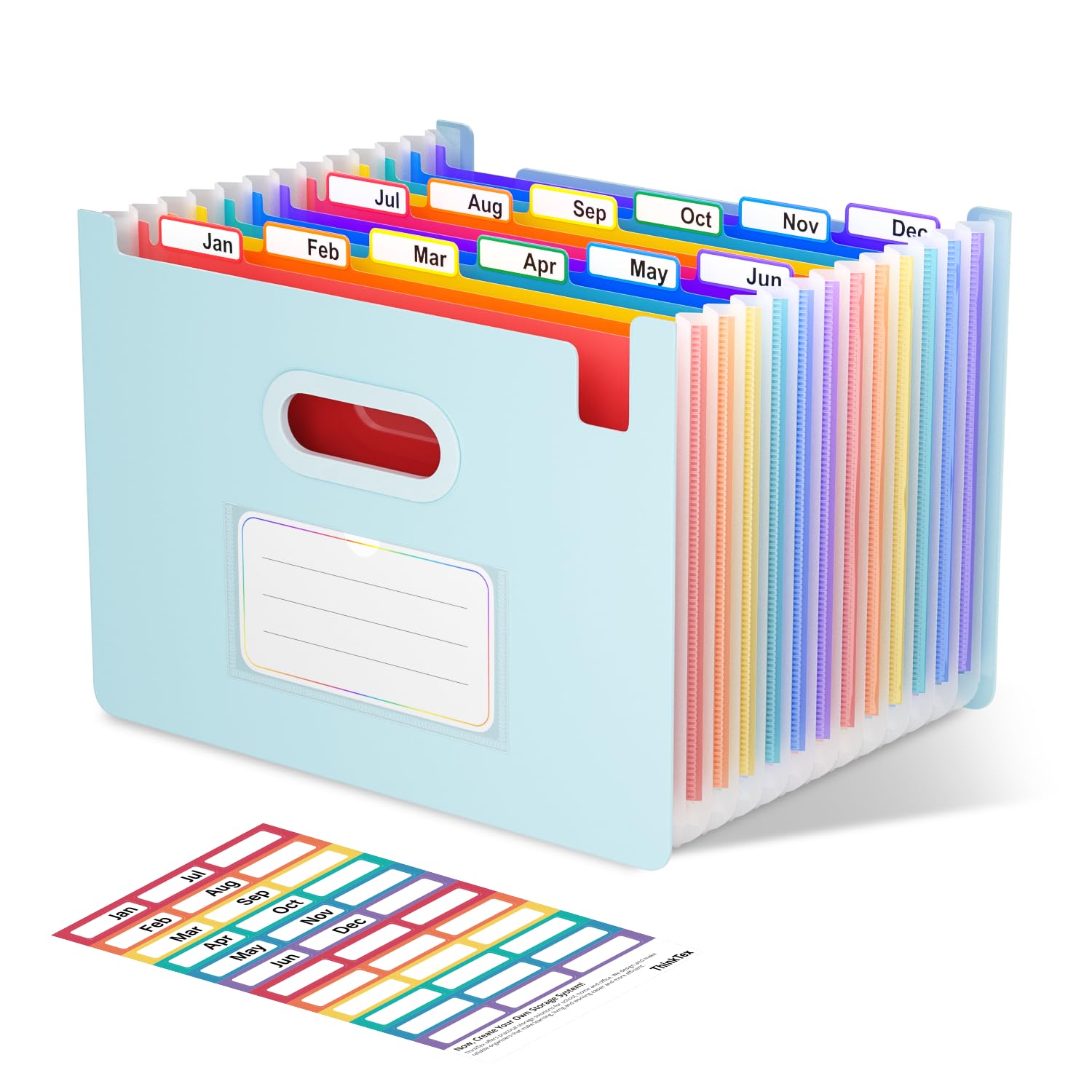 Elegant Vertical File Organizer with A-Z Index, Green
