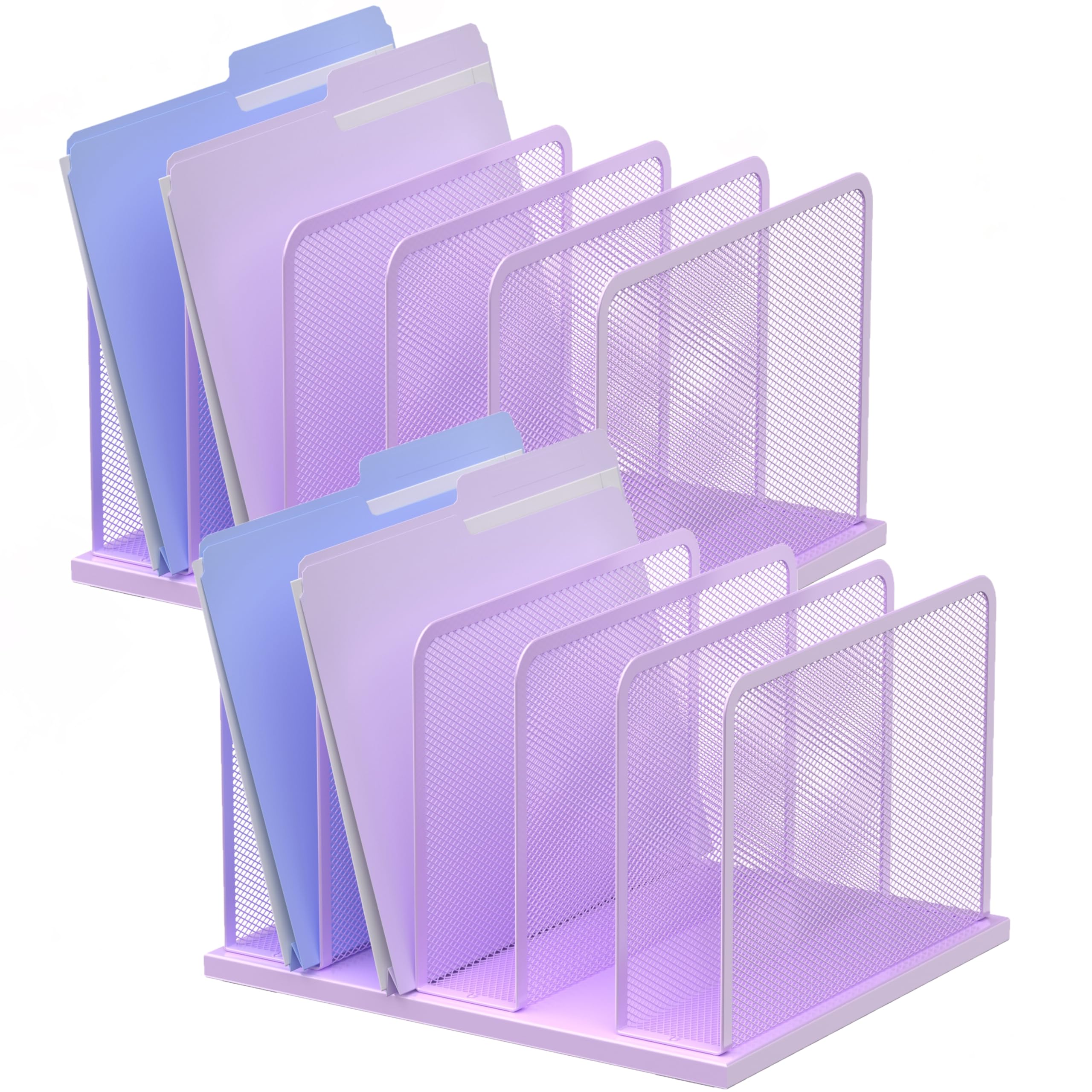 Silver Mesh Five-Slot Document Sorter