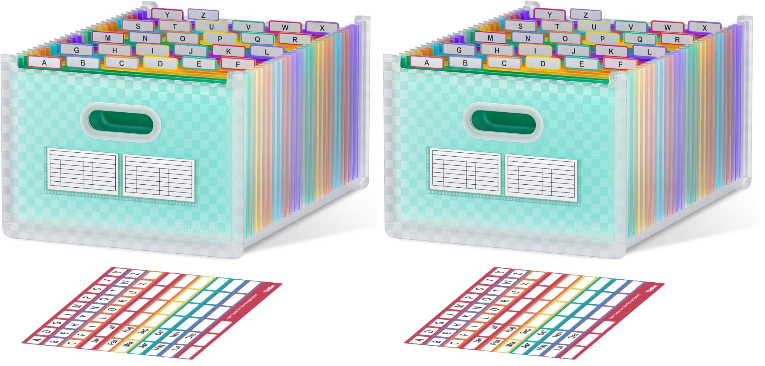 Elegant Vertical File Organizer with A-Z Index, Green