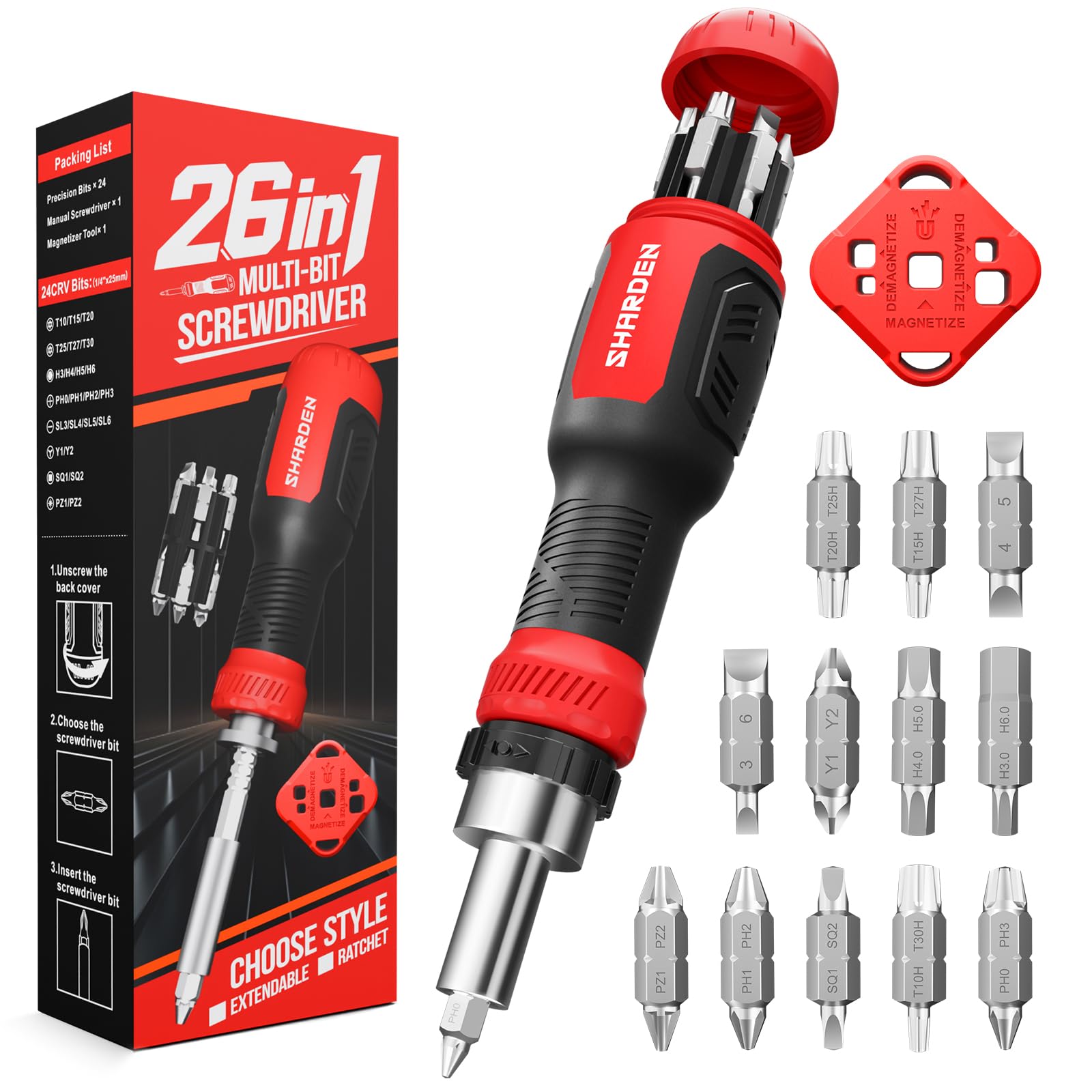 Telescoping Precision Multi-Bit Screwdriver